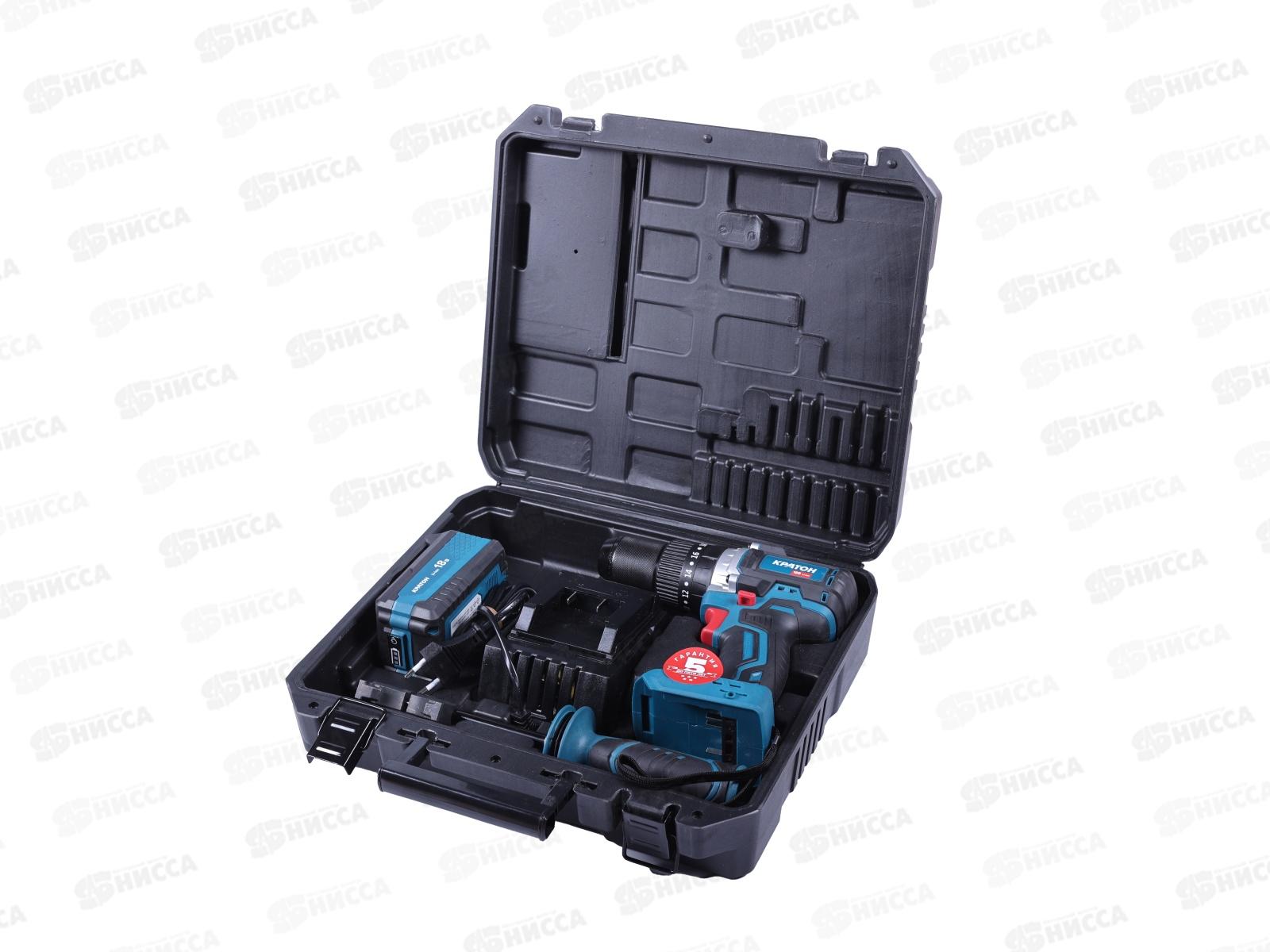 Дрель-шуруповерт ударная аккумуляторная 18В, без батареи и зарядного, Кратон BICD18-90N-OFA