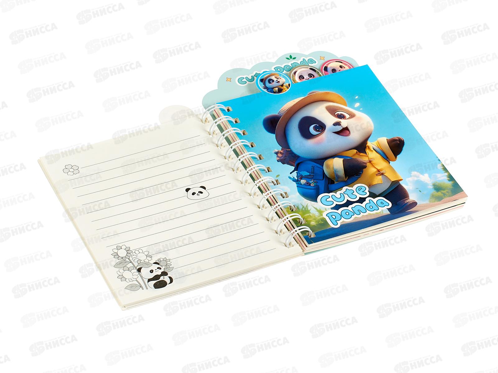 Блокнот 80л MAZARI Панда 12,8*17,9см,лин.,спир. 4 диз. M-3223 *12