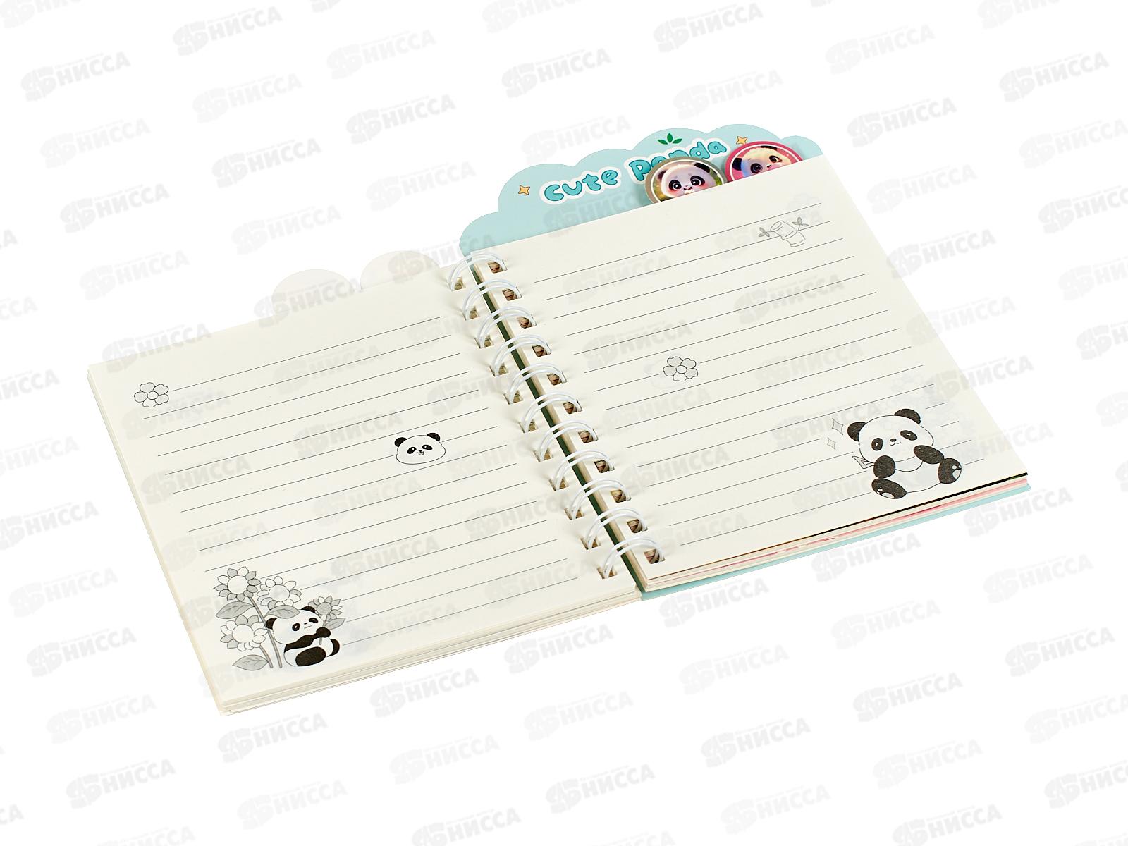 Блокнот 80л MAZARI Панда 12,8*17,9см,лин.,спир. 4 диз. M-3223 *12