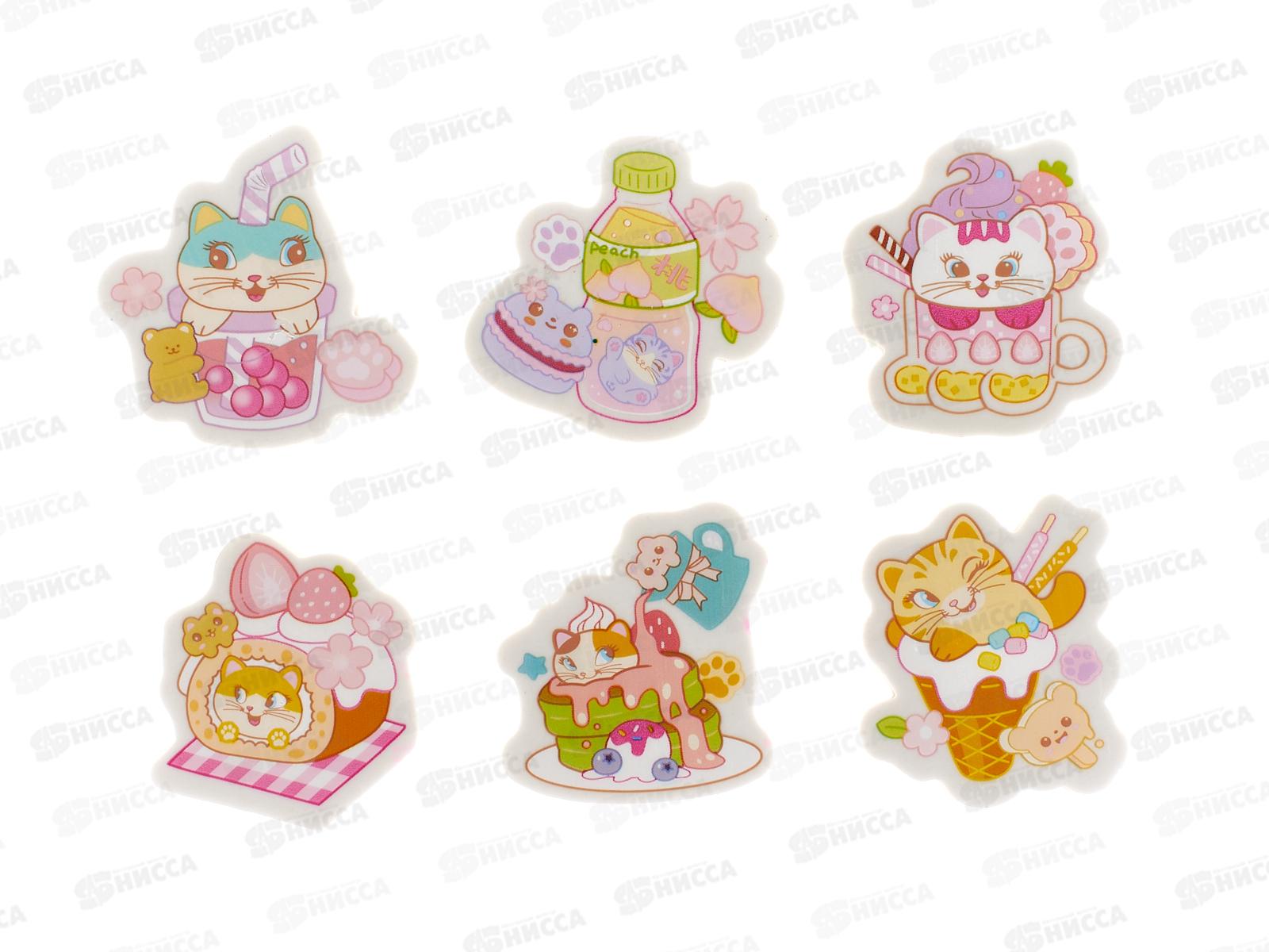 Ластик MAZARI 3.8*4.2*0.6см CAT, 6 диз. YT1269 *30