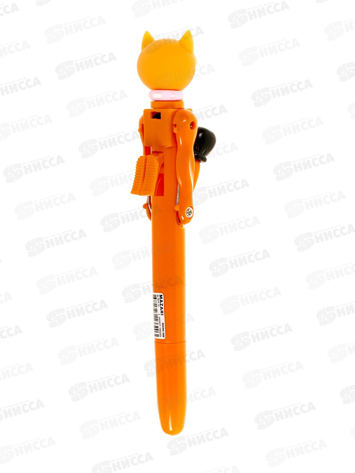 Ручка шар. MAZARI Boxing dog синяя, 1,0мм M-7879-70 *24