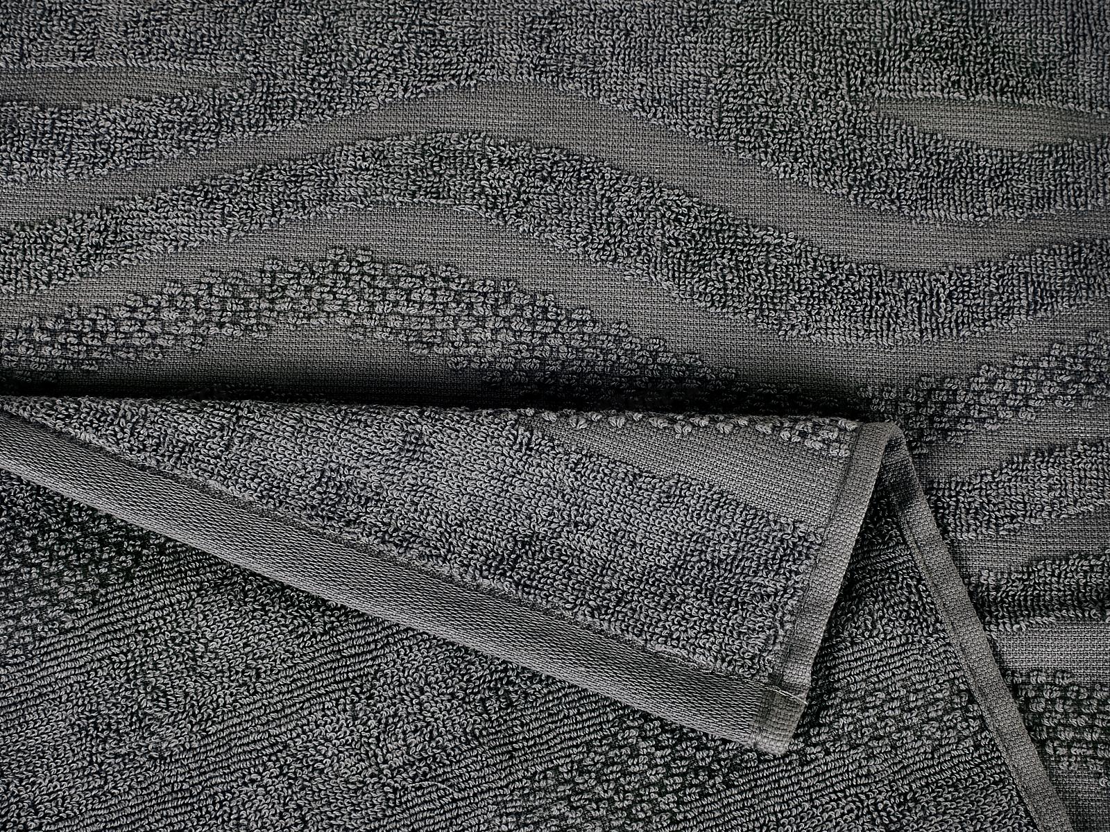 Полотенце махровое 50*90 LuxoR Волна темно-серый