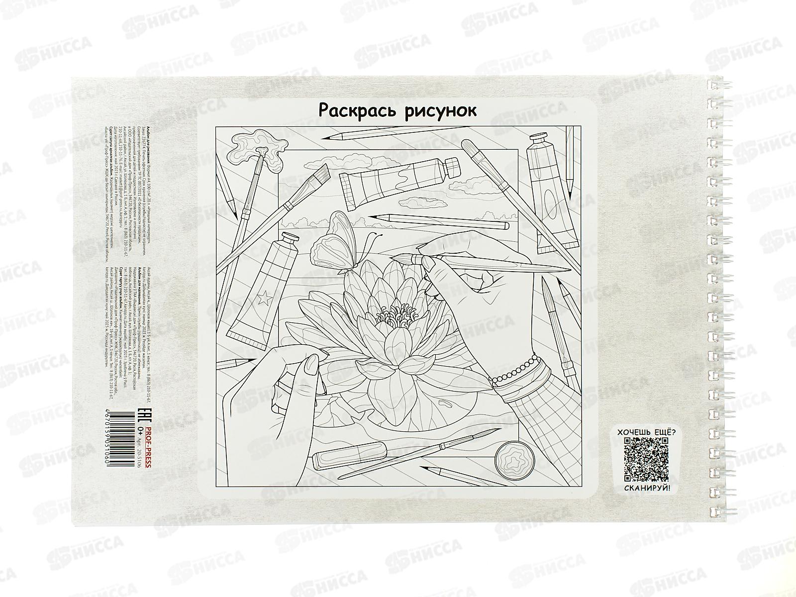 Альбом для рисования 20л ПП Изящный натюрморт, 2диз., на гребне, 20-5106