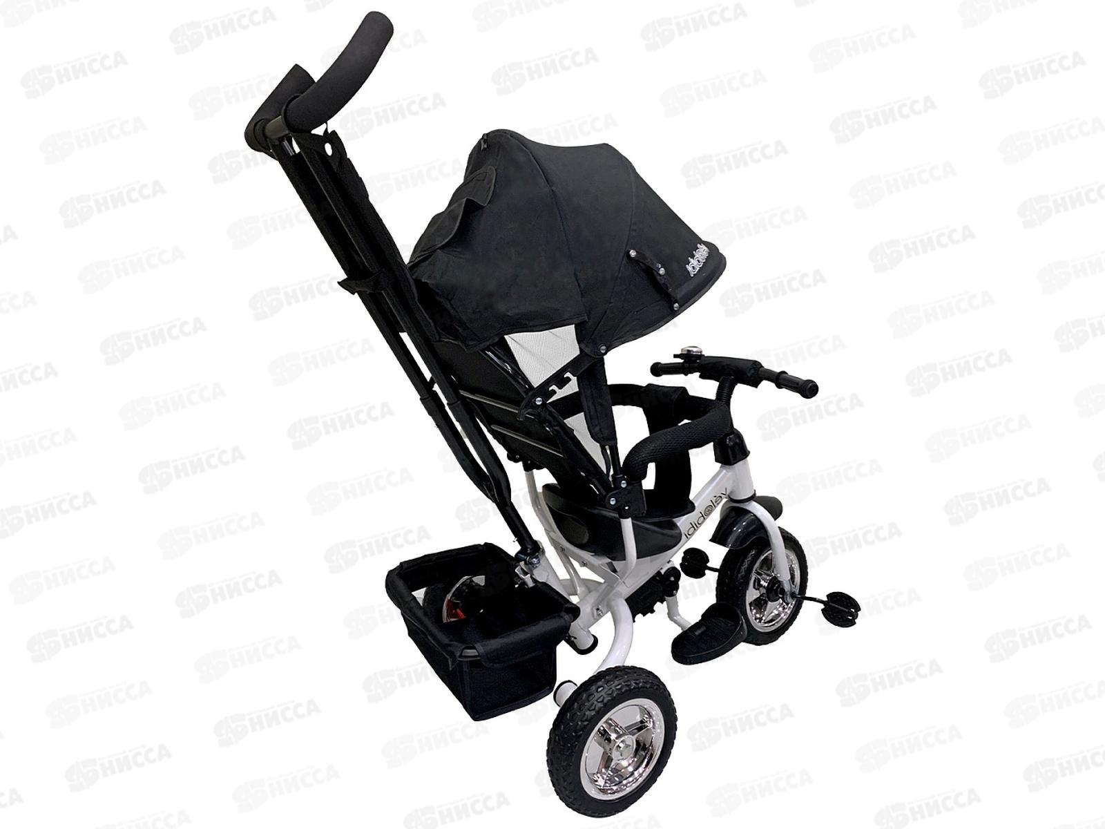 Велосипед трехколесный с ручкой ВЕНЕРА, черный, ВЛ-5060