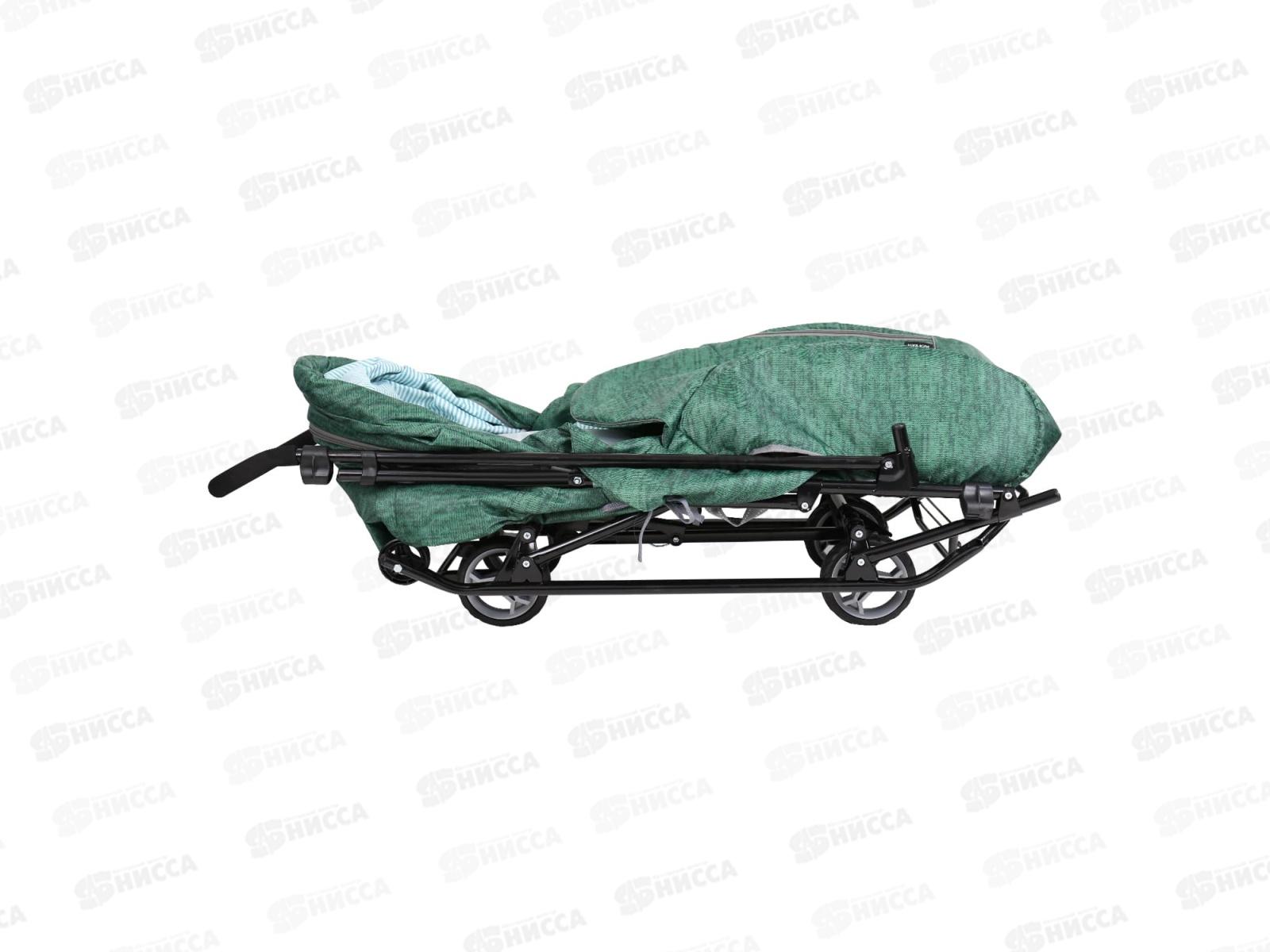Санки-коляска &quotНаши детки&quot НДТ3 -1К/В3 вязанный зеленый