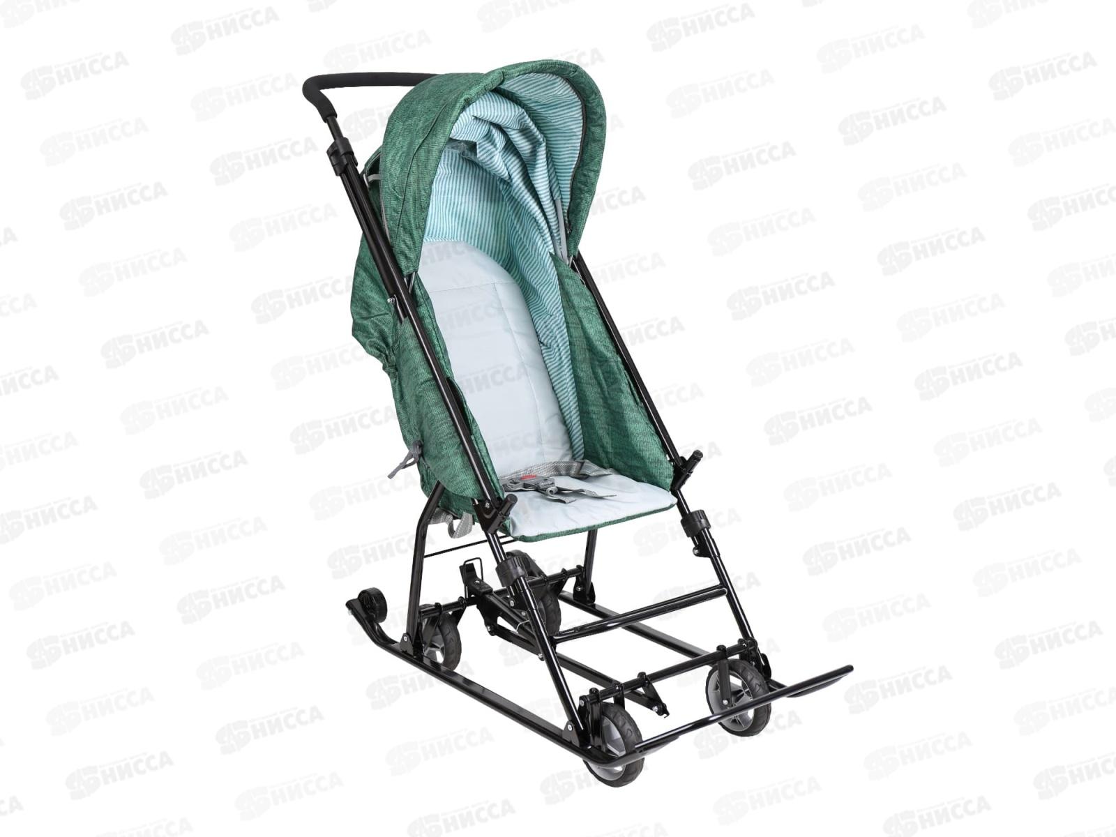 Санки-коляска &quotНаши детки&quot НДТ3 -1К/В3 вязанный зеленый