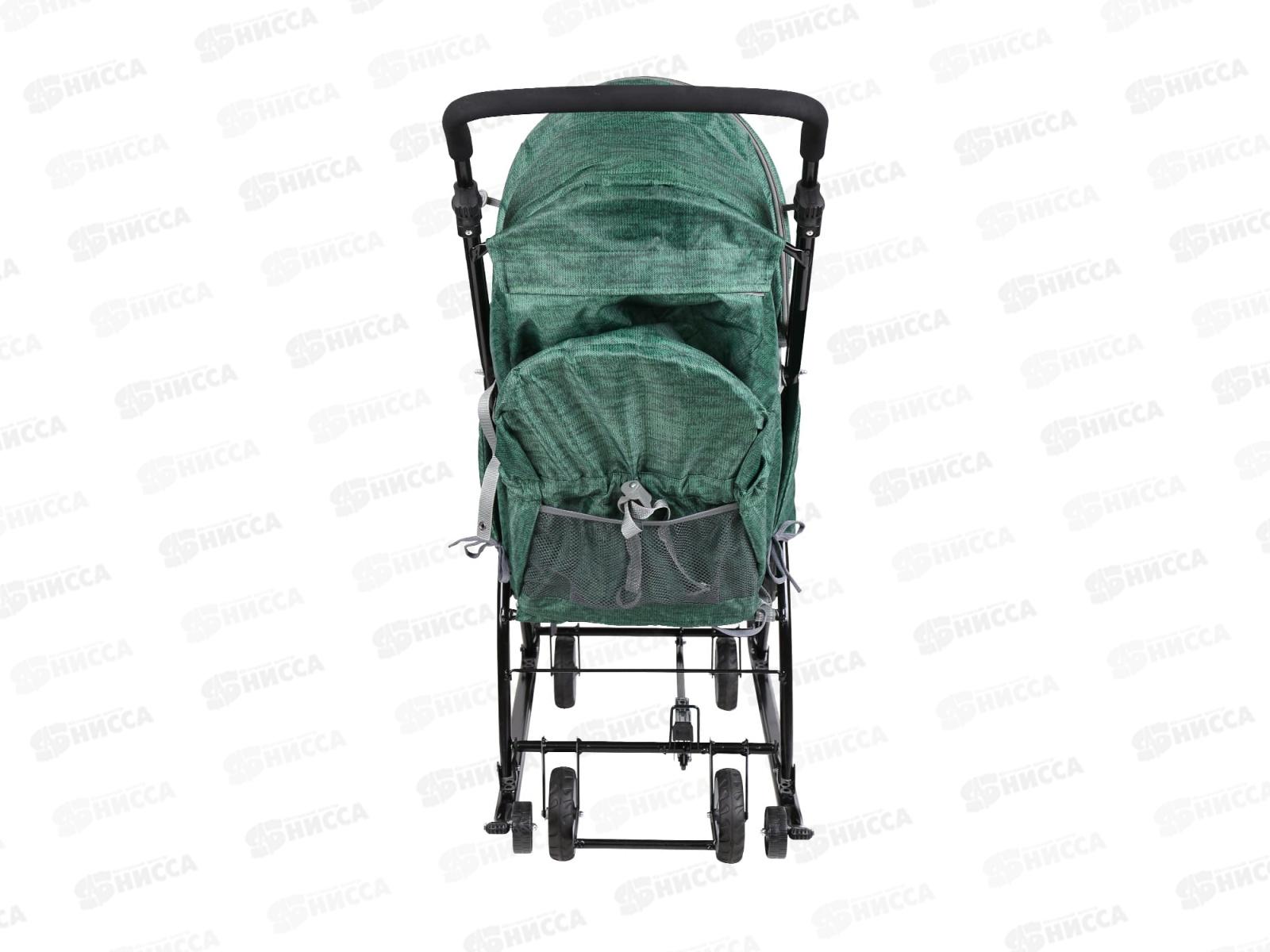 Санки-коляска &quotНаши детки&quot НДТ3 -1К/В3 вязанный зеленый