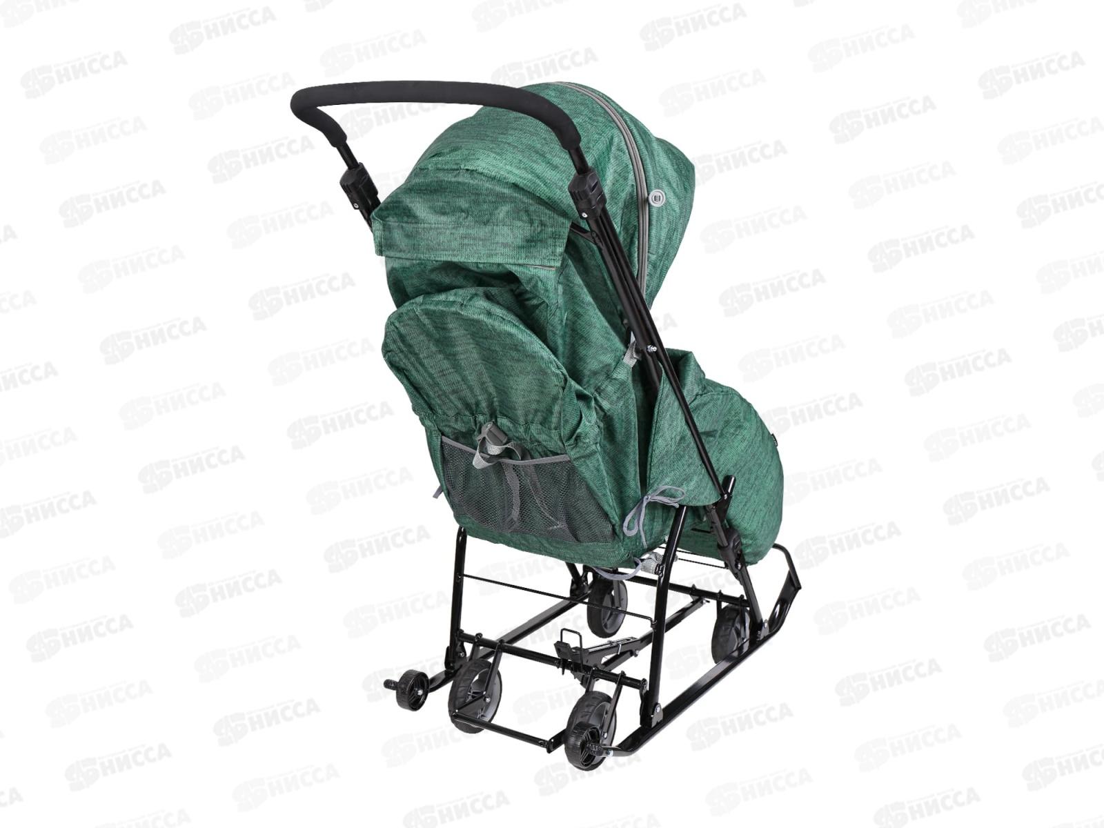 Санки-коляска &quotНаши детки&quot НДТ3 -1К/В3 вязанный зеленый
