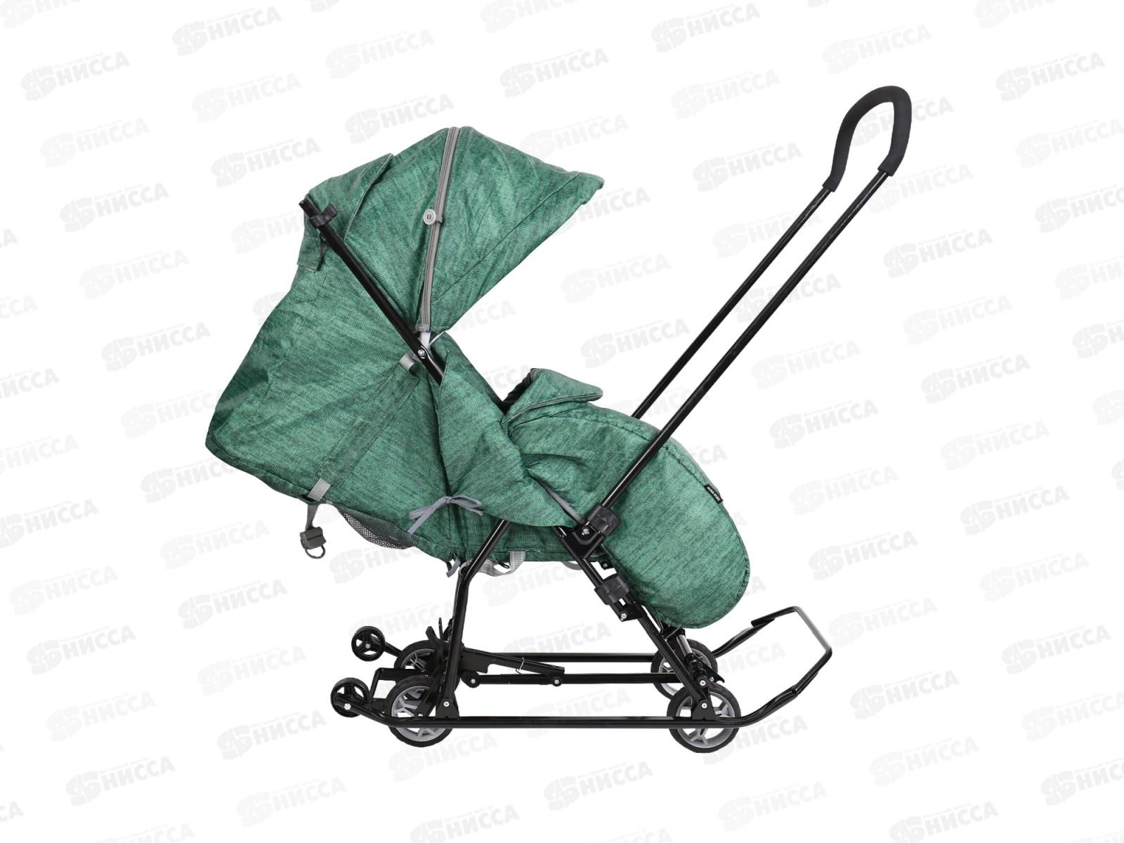 Санки-коляска &quotНаши детки&quot НДТ3 -1К/В3 вязанный зеленый