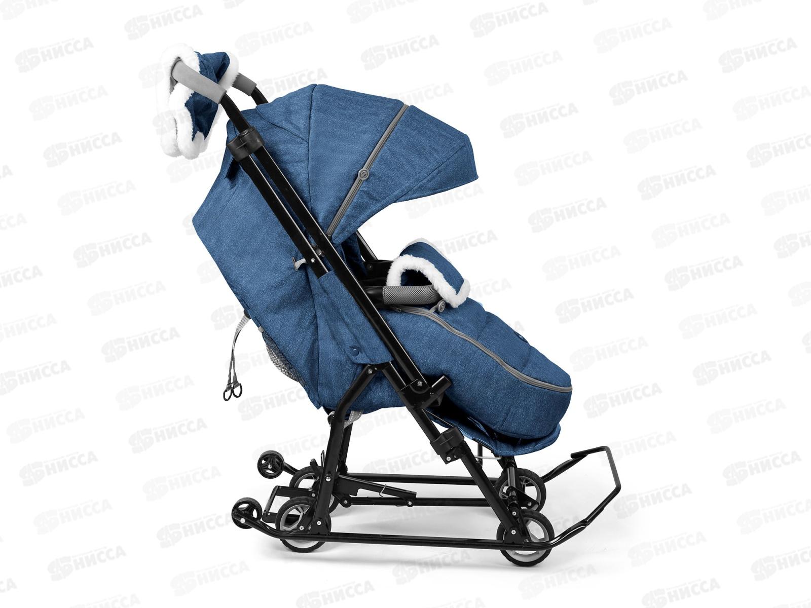 Санки-коляска &quotНаши детки&quot НДТ6Н/2 синий с листочками