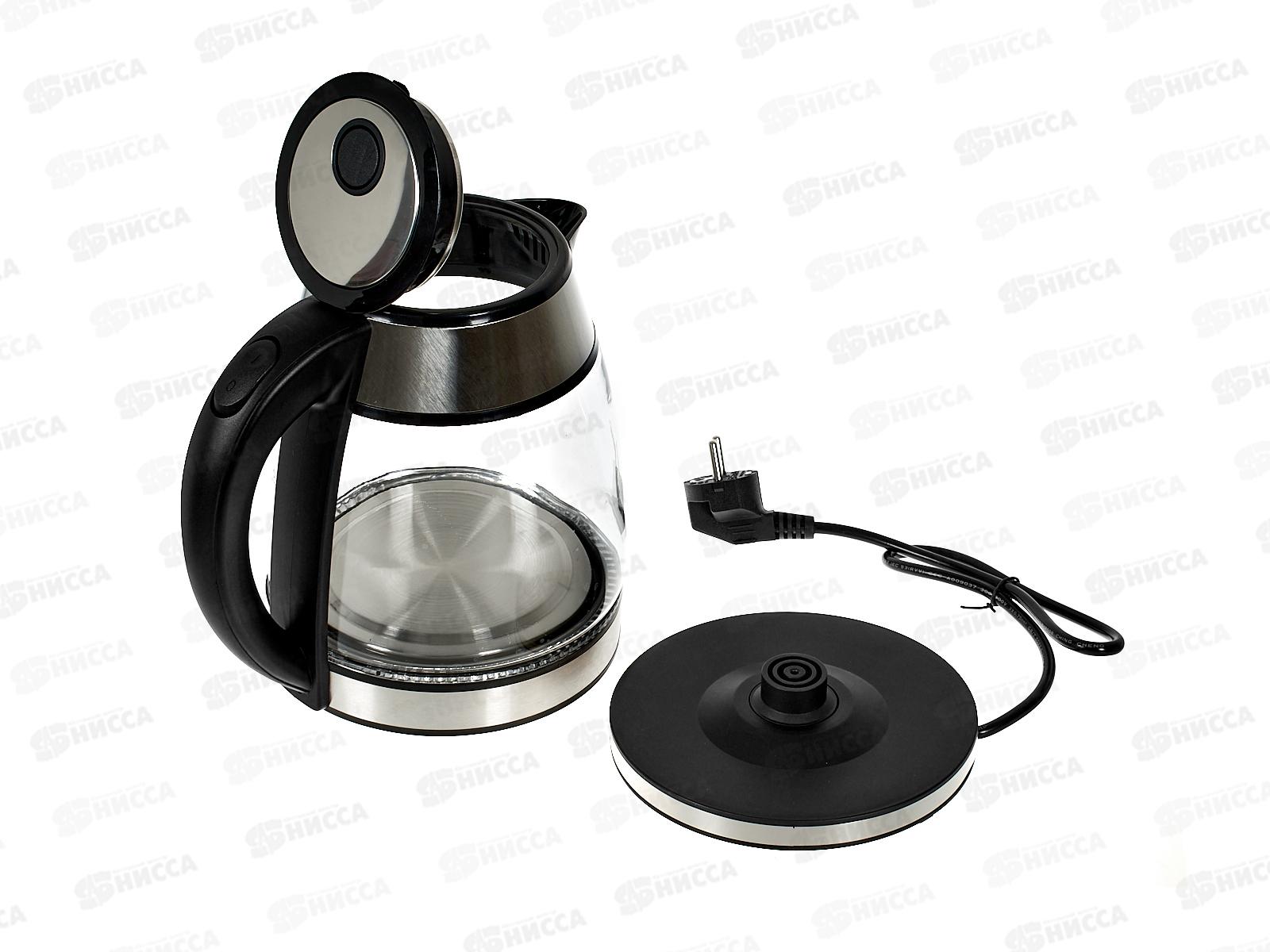 Чайник электрический DO-1262S 1500Вт 1,8л стекло со стальн вставками