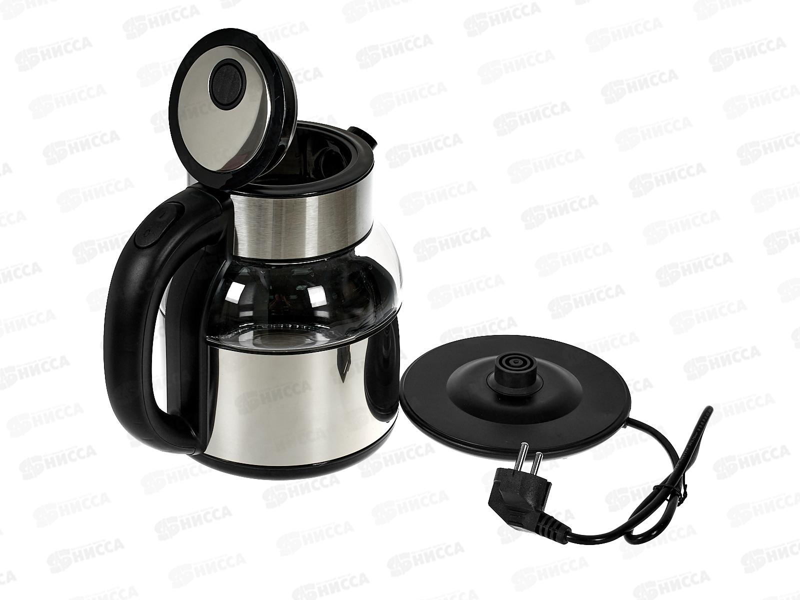 Чайник электрический DO-1264 1800Вт 1,7л стекло со стальн вставками