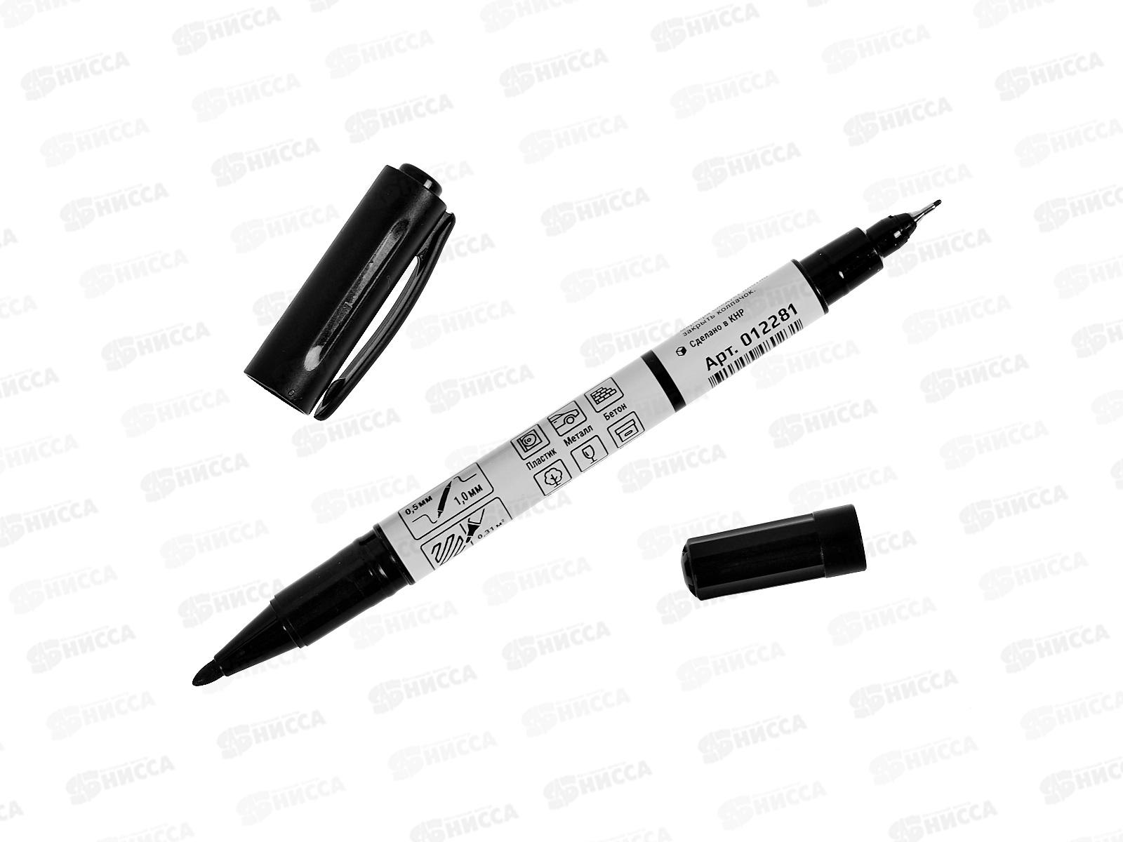 Маркер LEKON DUO перманентный двухсторонний, черный *12/144/1728