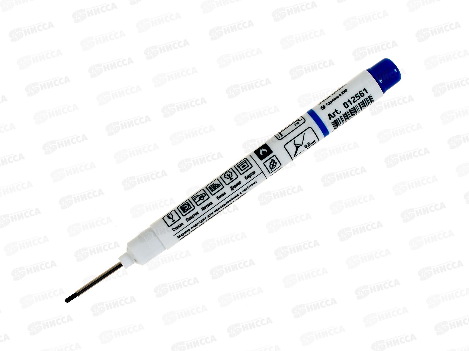 Маркер LEKON Pika перманентный, удлиненный наконечник (строительный), синий *10/100/32