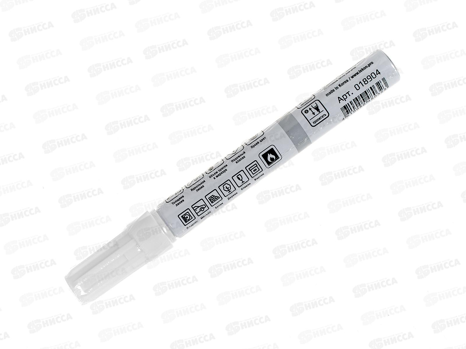 Маркер LEKON Standart строительный 4мм с нитроэмалью, белый *12/144/1296