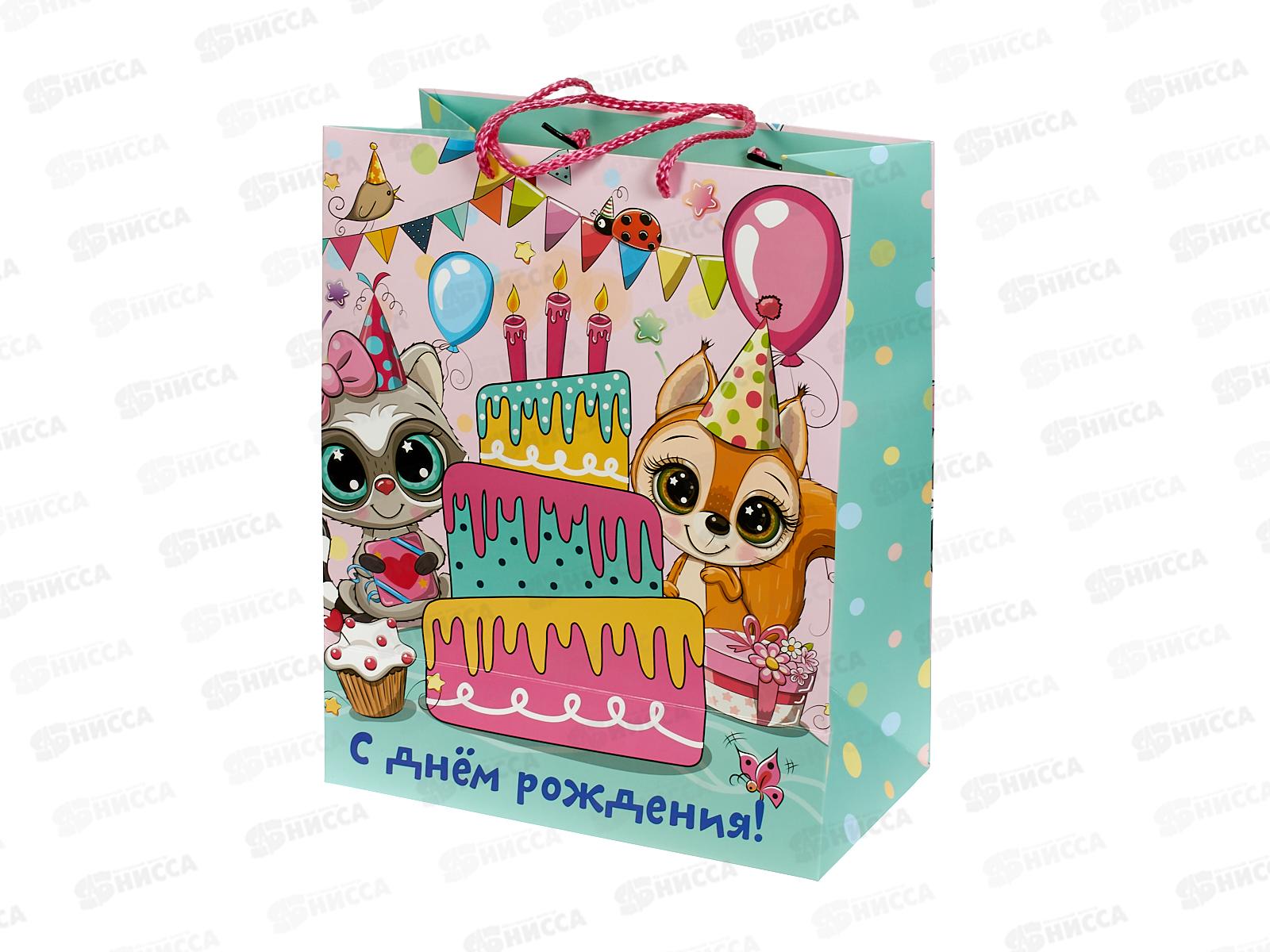 Пакет подарочный с окошком детский, L, PWL-113296-AN  *12