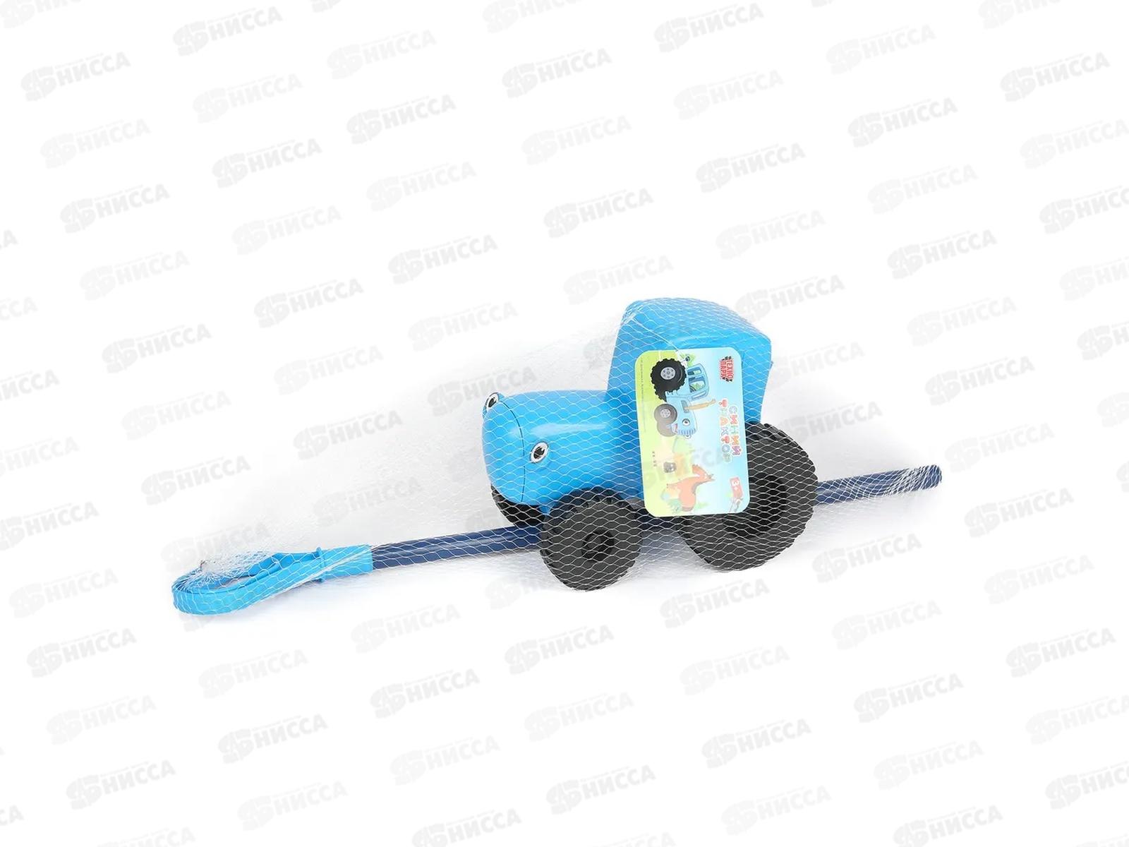 Каталка с ручкой Синий трактор 20см, машина &quotТЕХНОПАРК&quot пластик 395154