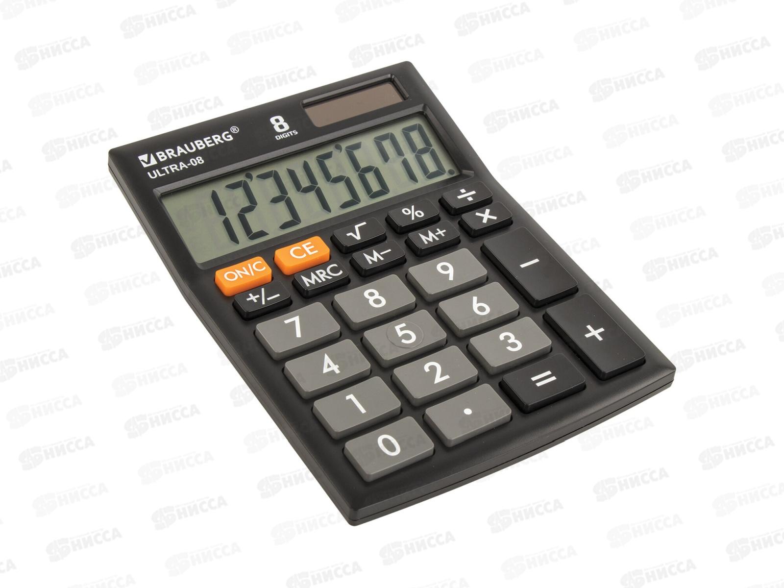 Калькулятор BRAU ultra-08-BK 8разряд.,черный 250507 *1