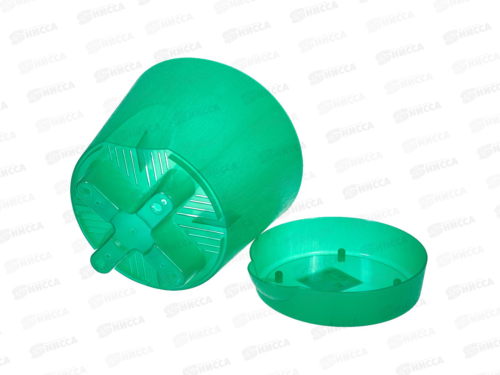 Горшок(кашпо) для цветов 2л прозрачный зеленый с поддоном *30  ИНТ