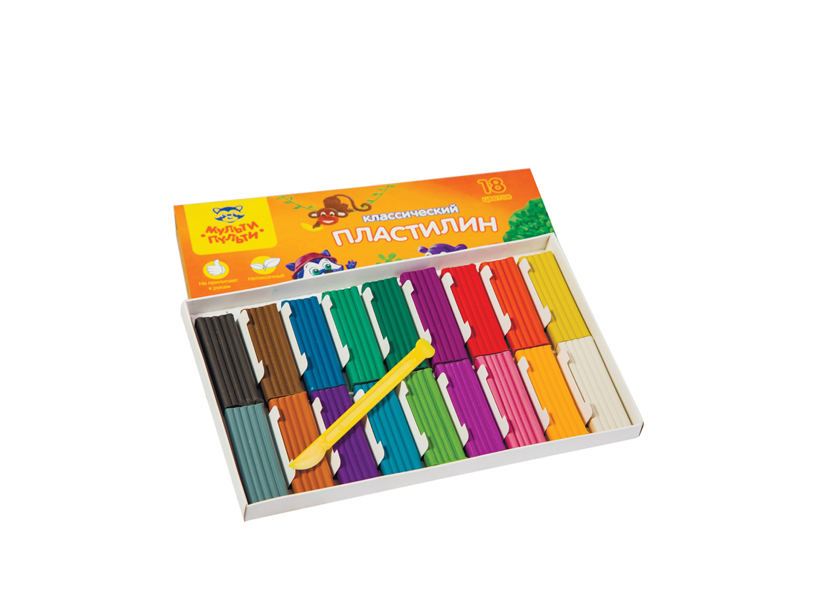 Пластилин 18цв  360г МП Приключения енота ,10211*10