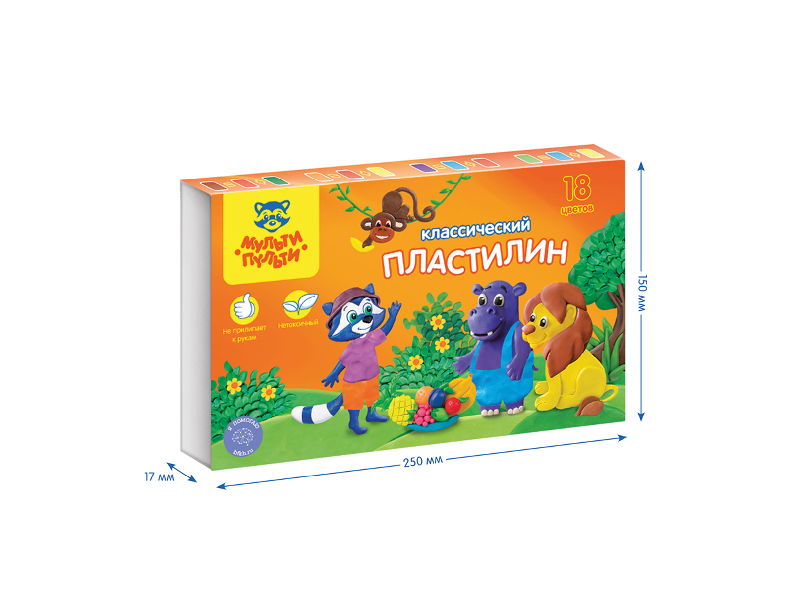 Пластилин 18цв  360г МП Приключения енота ,10211*10