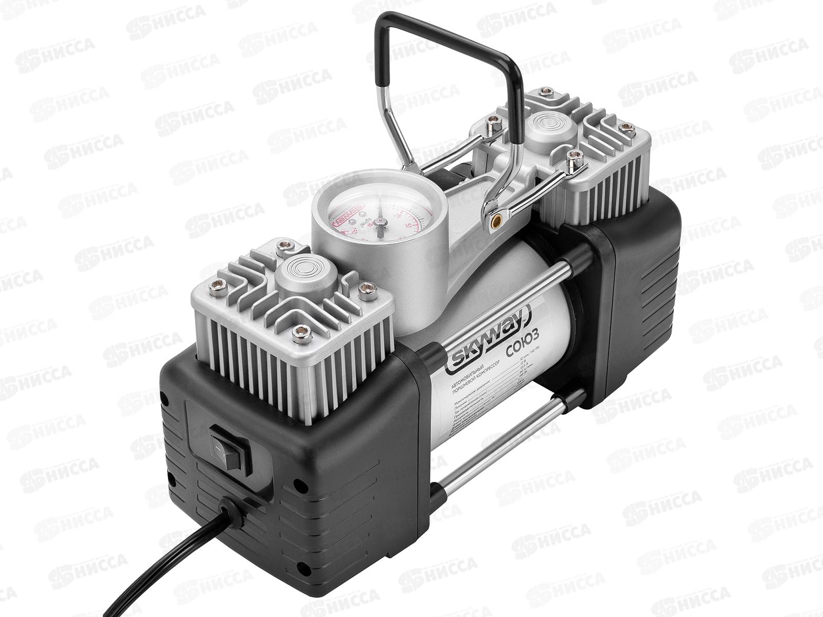 Компрессор авто мет. 60 л/мин 2х порш с крокод Союз 10АТМ в кейсе