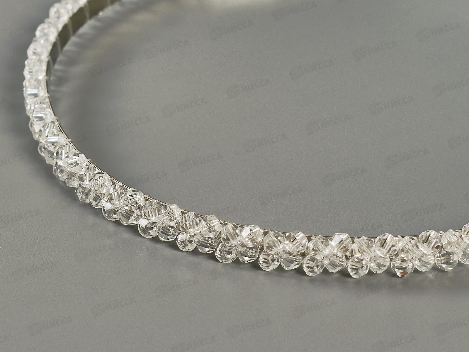 Ободок пластик. металл &quotЦветок&quot прозр №10566