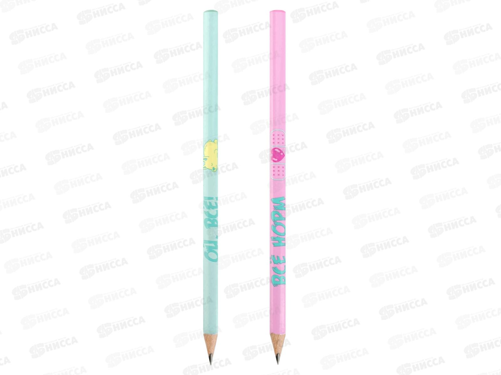 Карандаш ч/г ФЕН Пастель НВ трехгр. светл. дерево, 70174 *36