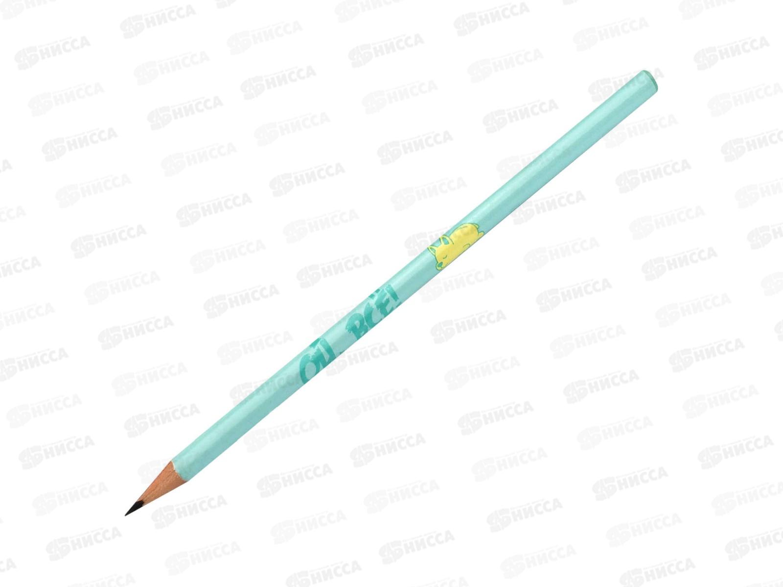 Карандаш ч/г ФЕН Пастель НВ трехгр. светл. дерево, 70174 *36