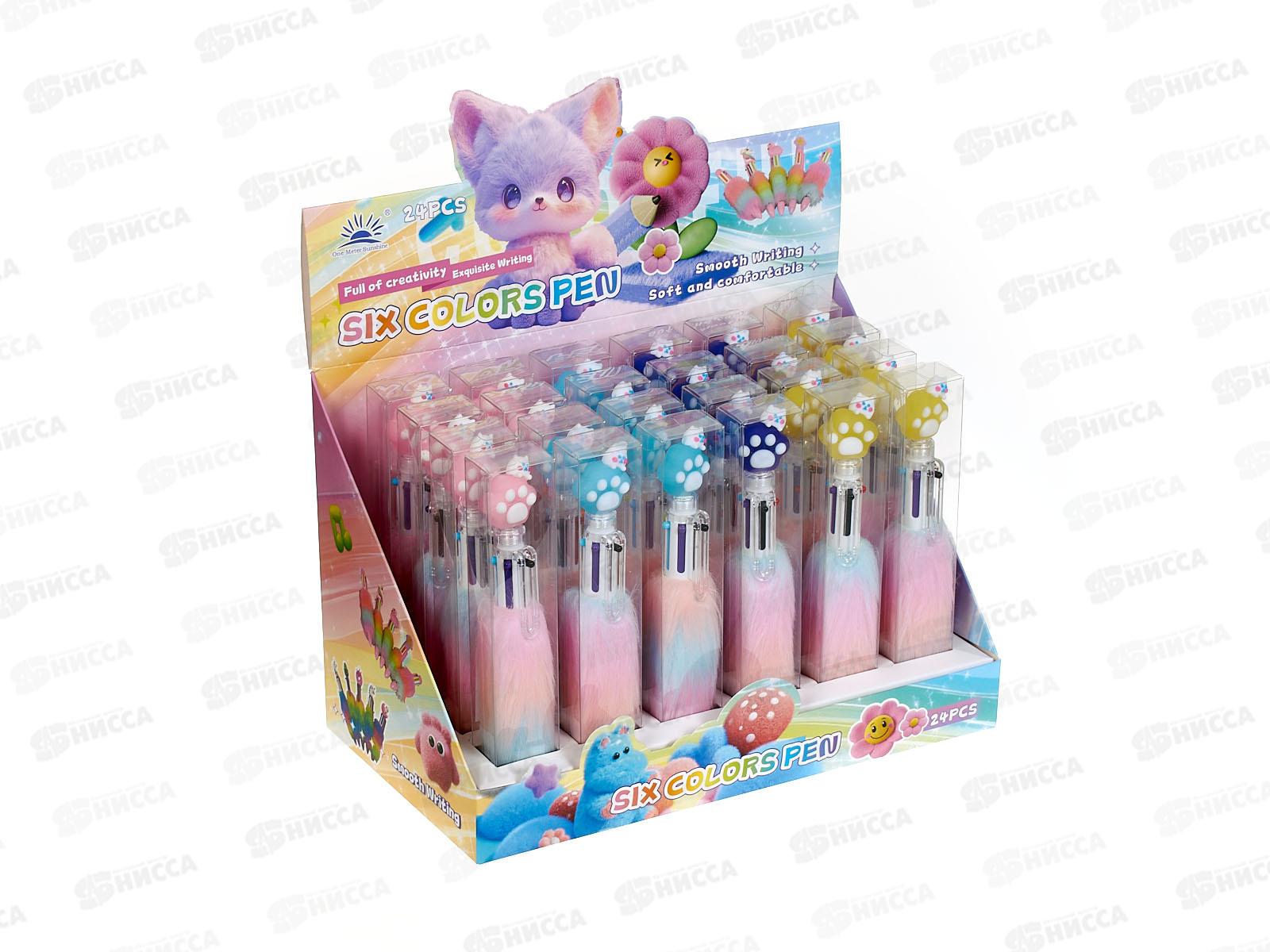 Ручка авт. BASIR 6-ти цв.корпус детская &quotЛапки&quot MC-7395 *24