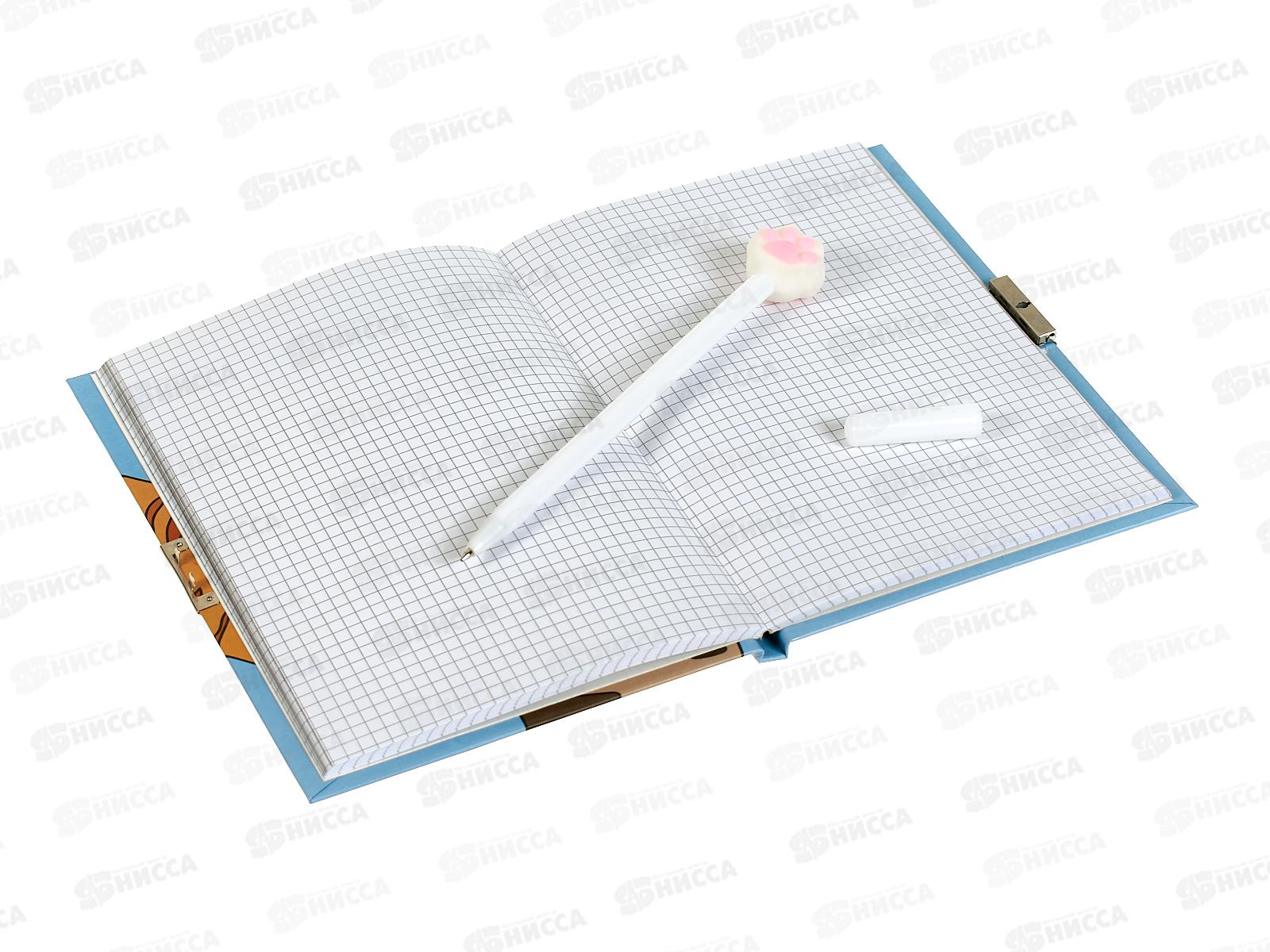 Блокнот дет.+ручка+замочек Basir Кошкины лапки в под упак. MC-6917 *1