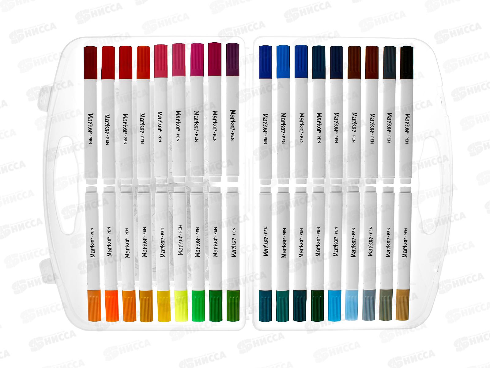 Фломастеры 36цв. BASIR Сова, с мягкой кистью в/о МС-7154-36 *9/36