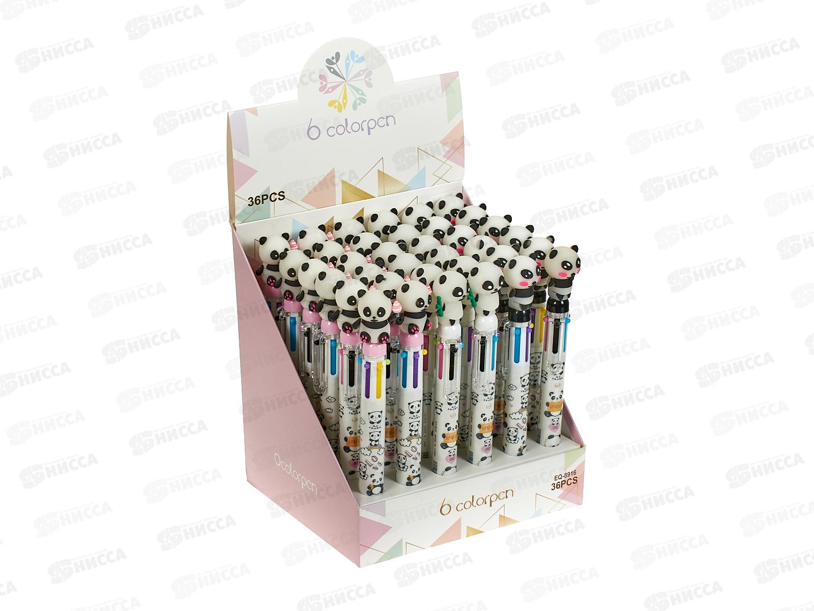 Ручка авт. BASIR 6-ти цв.корпус детская &quotПанда&quot EQ-8916-1 *36
