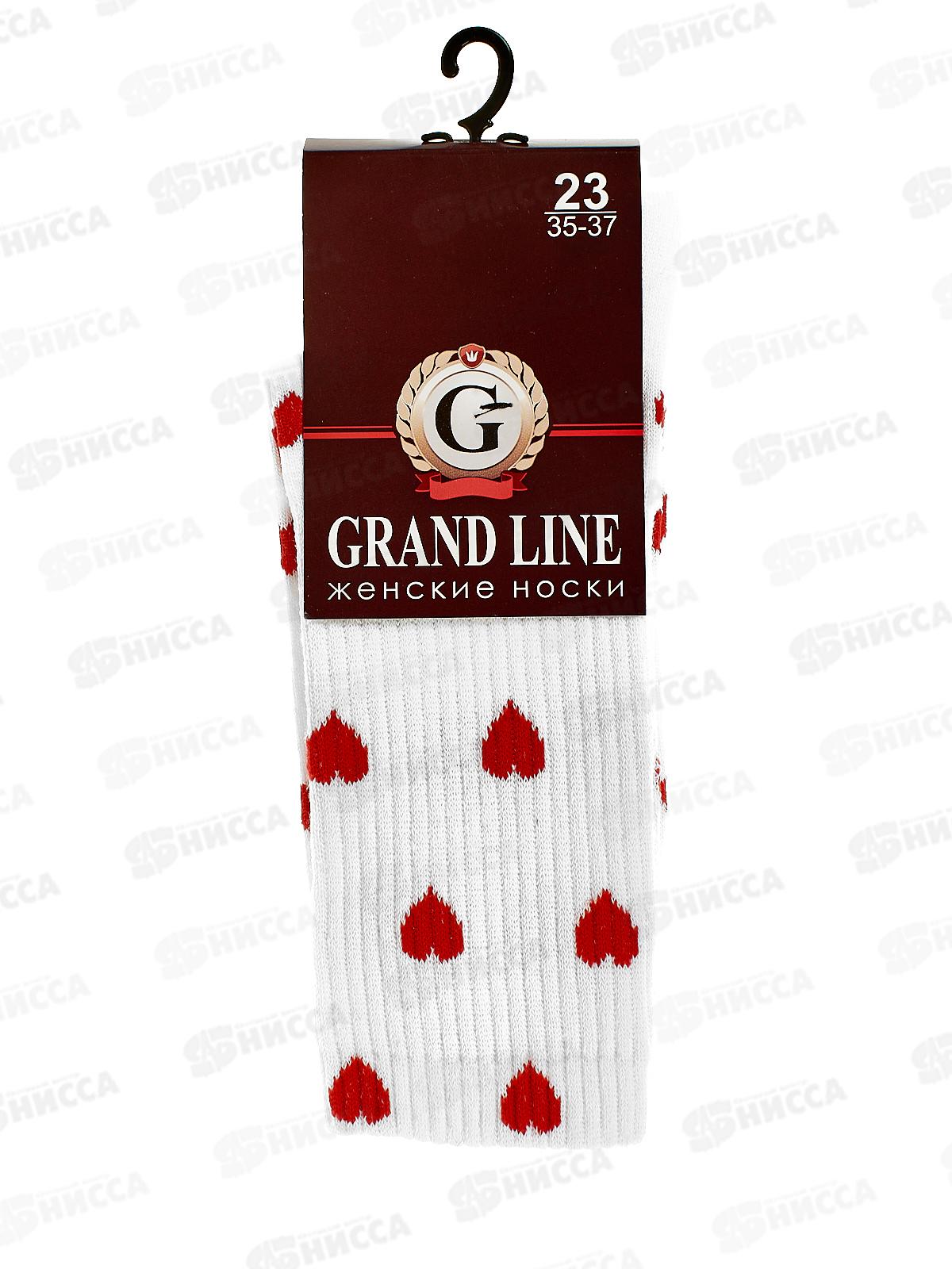 Носки жен Ж-23 GRAND LINE сердца белый р-23
