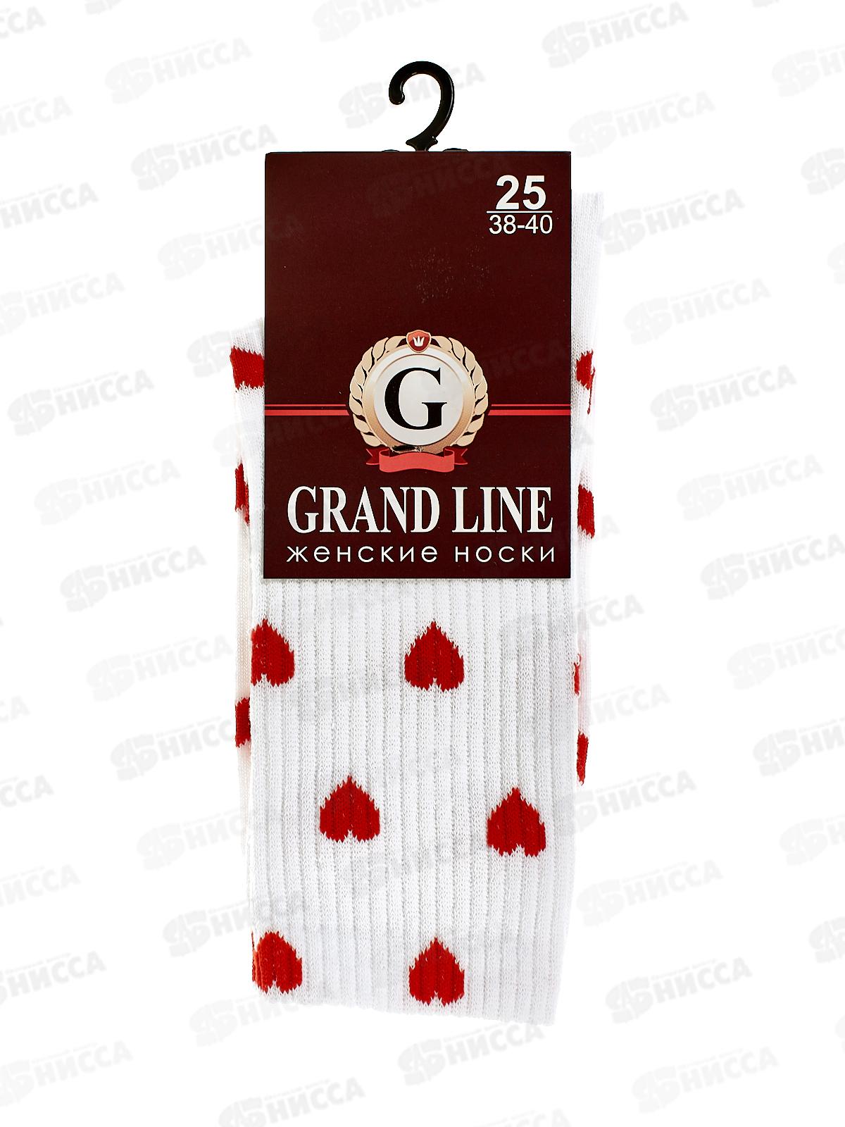 Носки жен Ж-23 GRAND LINE сердца белый р-25