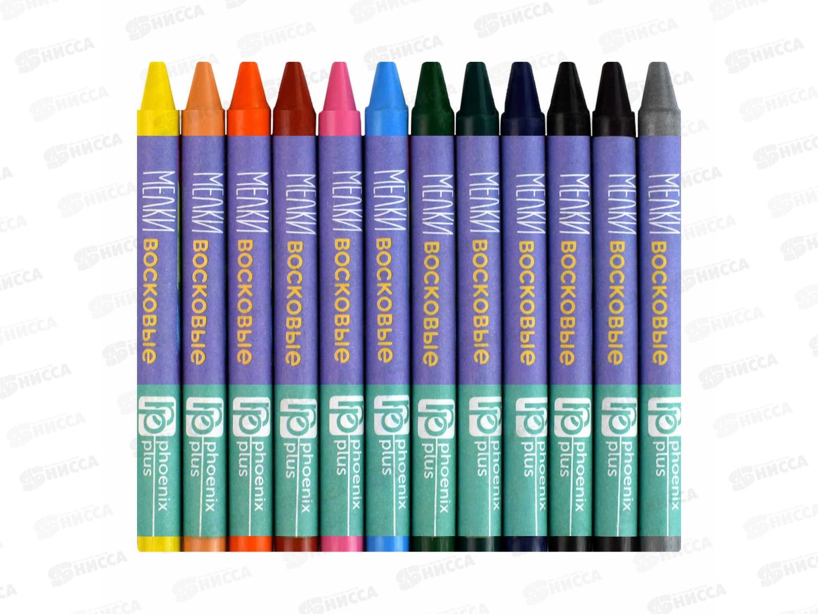 Мелки воск.ФЕН Мишка и Енот 12цв., 69654 *24