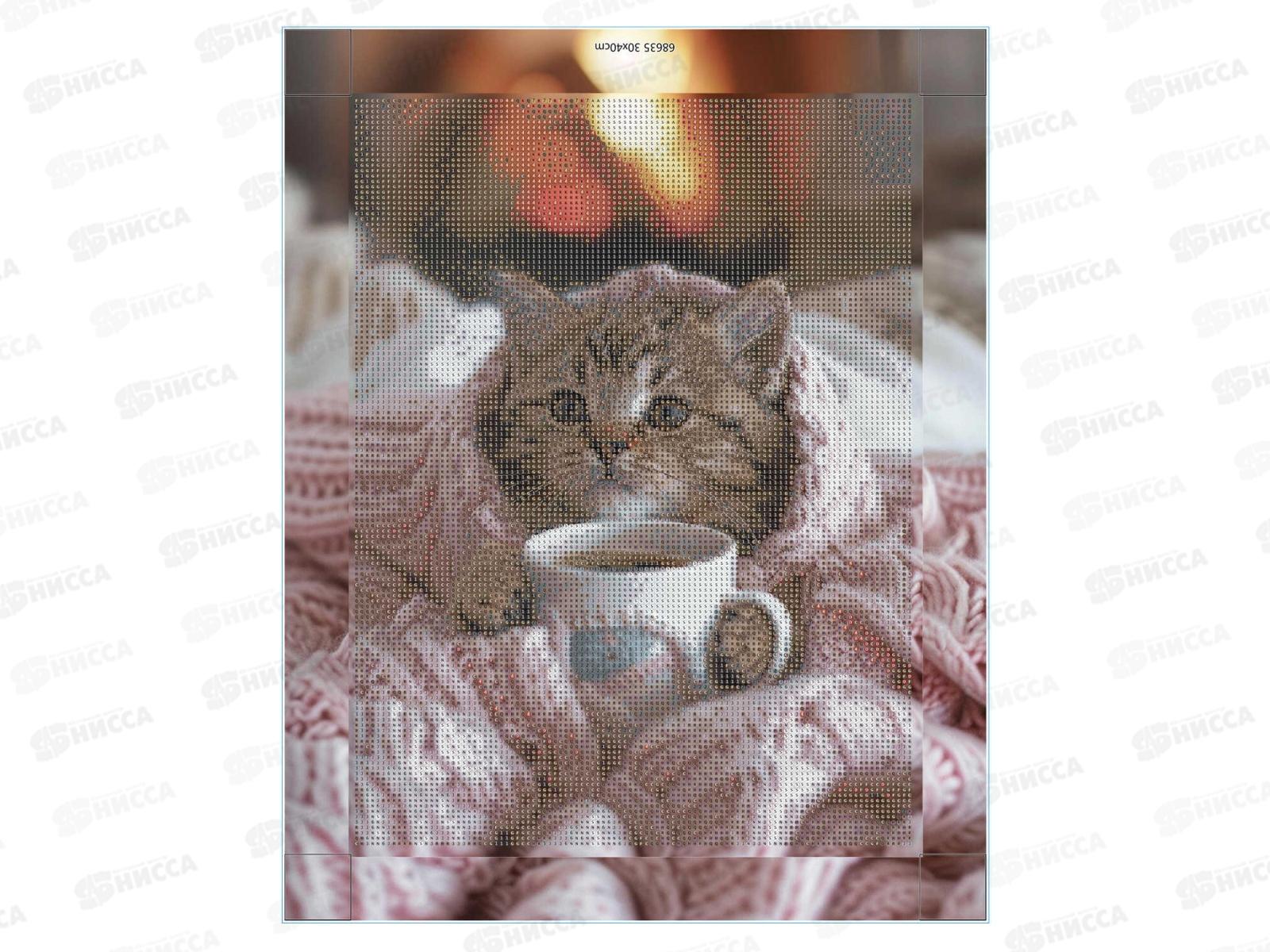 Алмазн.мозаика ФЕН Котенок в пледе, 30*40, 68635 *25