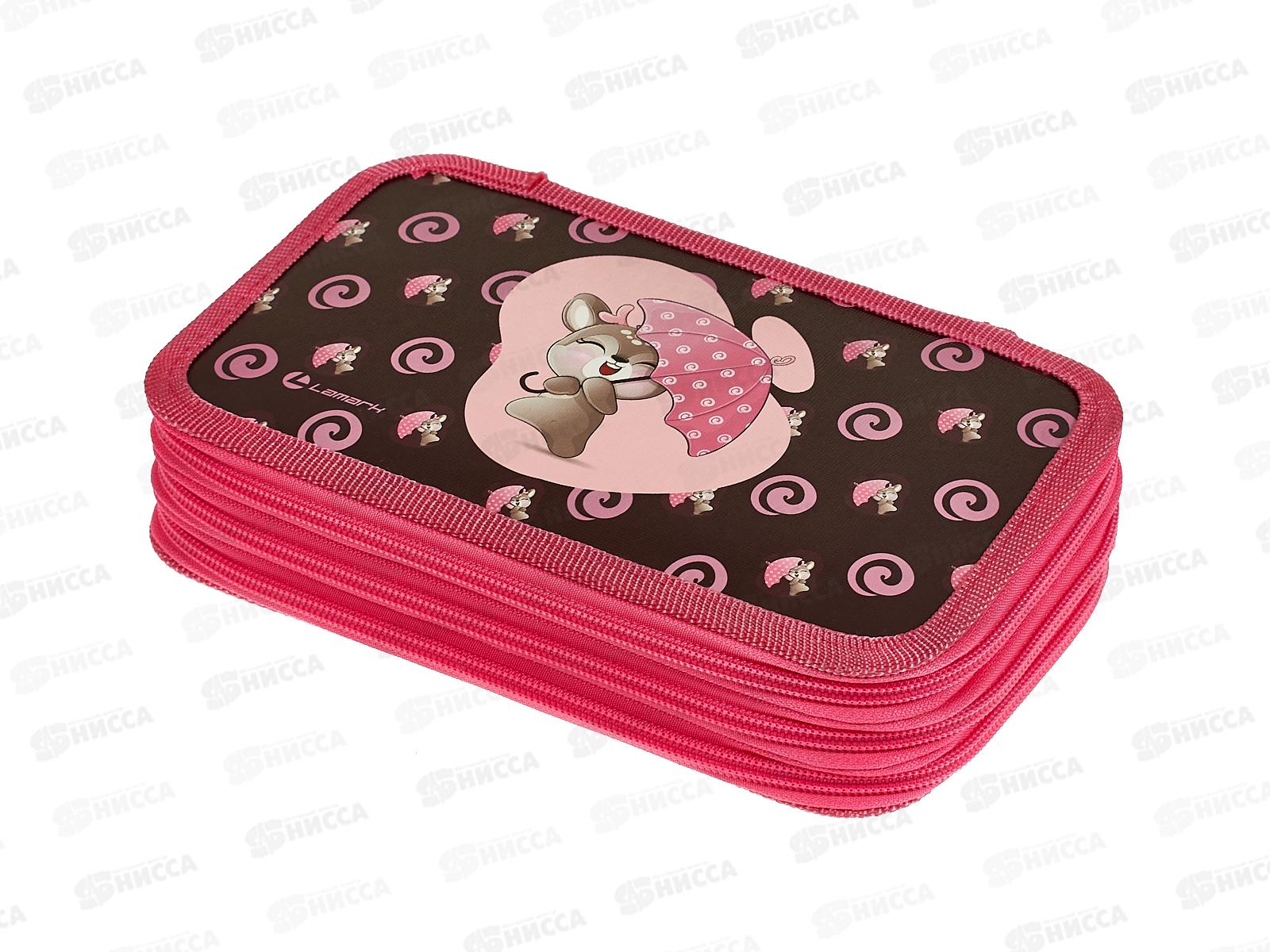 Пенал Lamark Милашка 3отд., 125*205*55мм три молнии 0063 *24