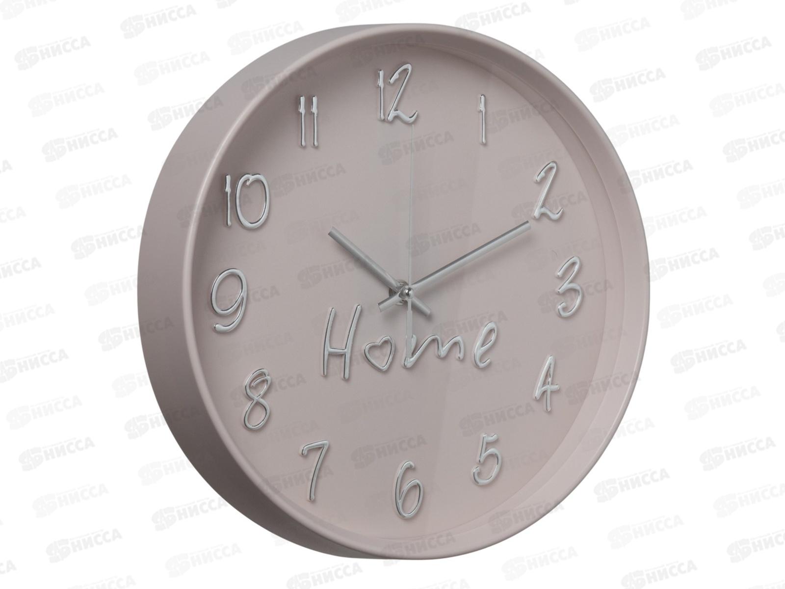 Часы настенные &quot21 Век&quot 3014-003 круглые d=30 см, &quotHome&quot,светло-розовый Рубин