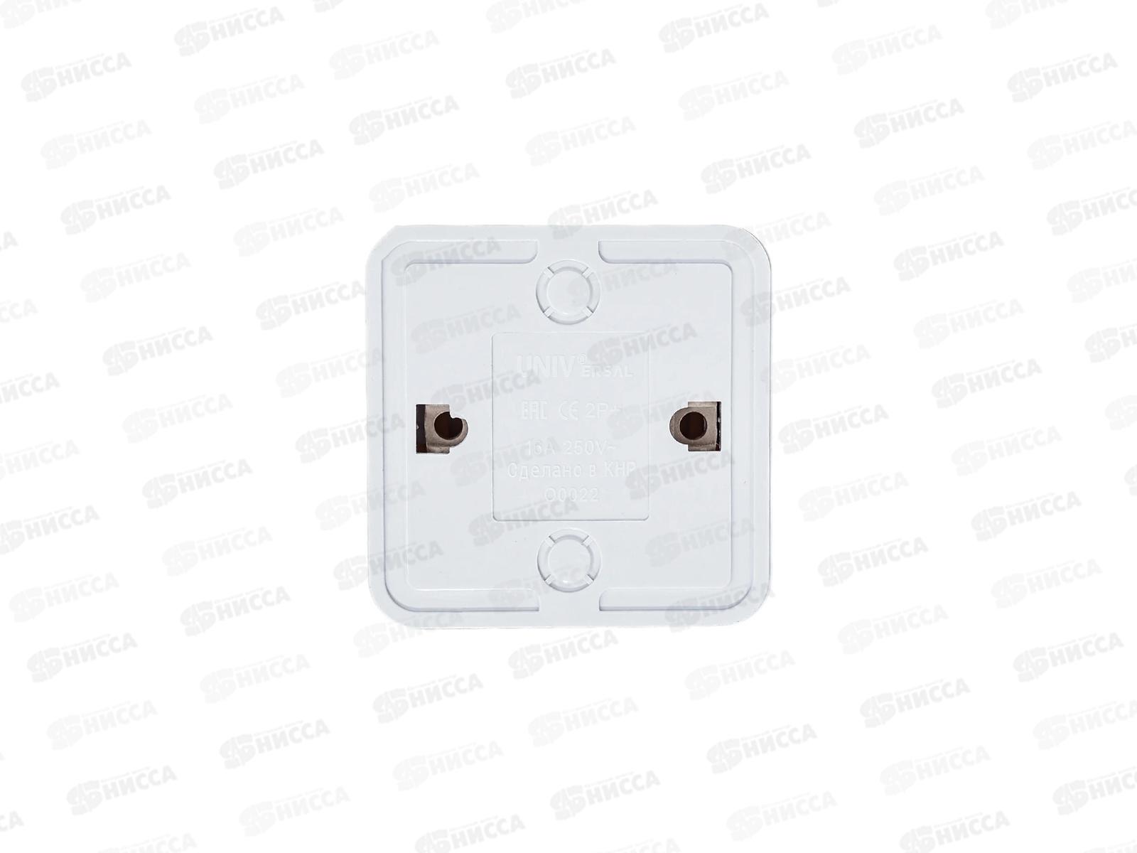 Розетка ОЛИМП 1-местная открытой установки, без заземления, 16А, 220В белая,керамика, O0022*10