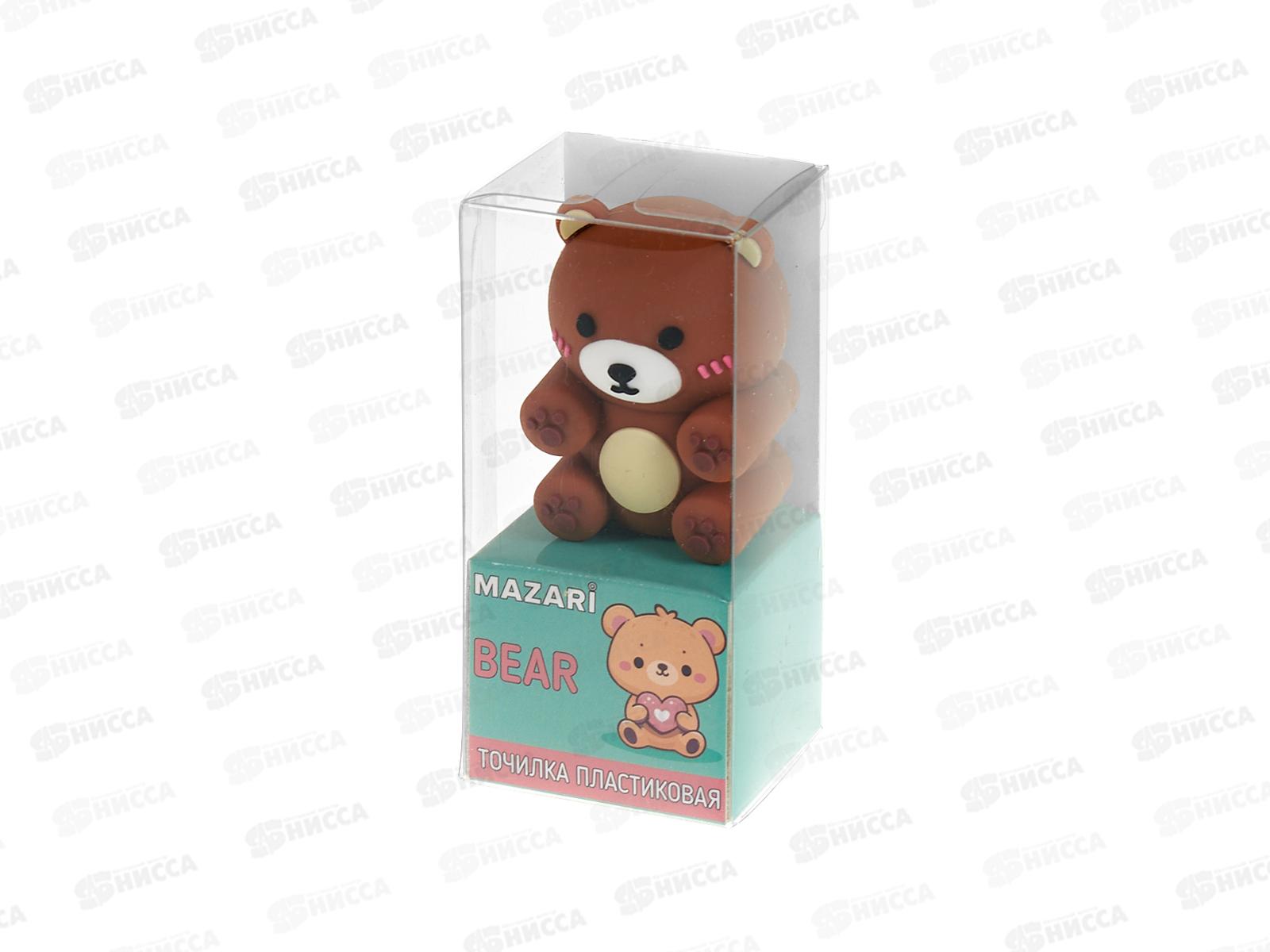 Точилка MAZARI Teddy bear, 1 отверстие, асс., M-3031 *24/144