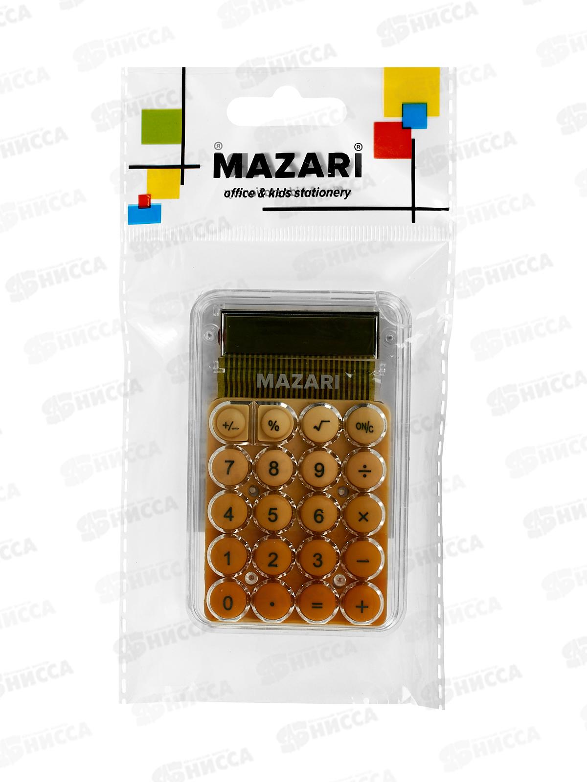 Калькулятор MAZARI  8разр. карман. 5цв.  М-4954 *20