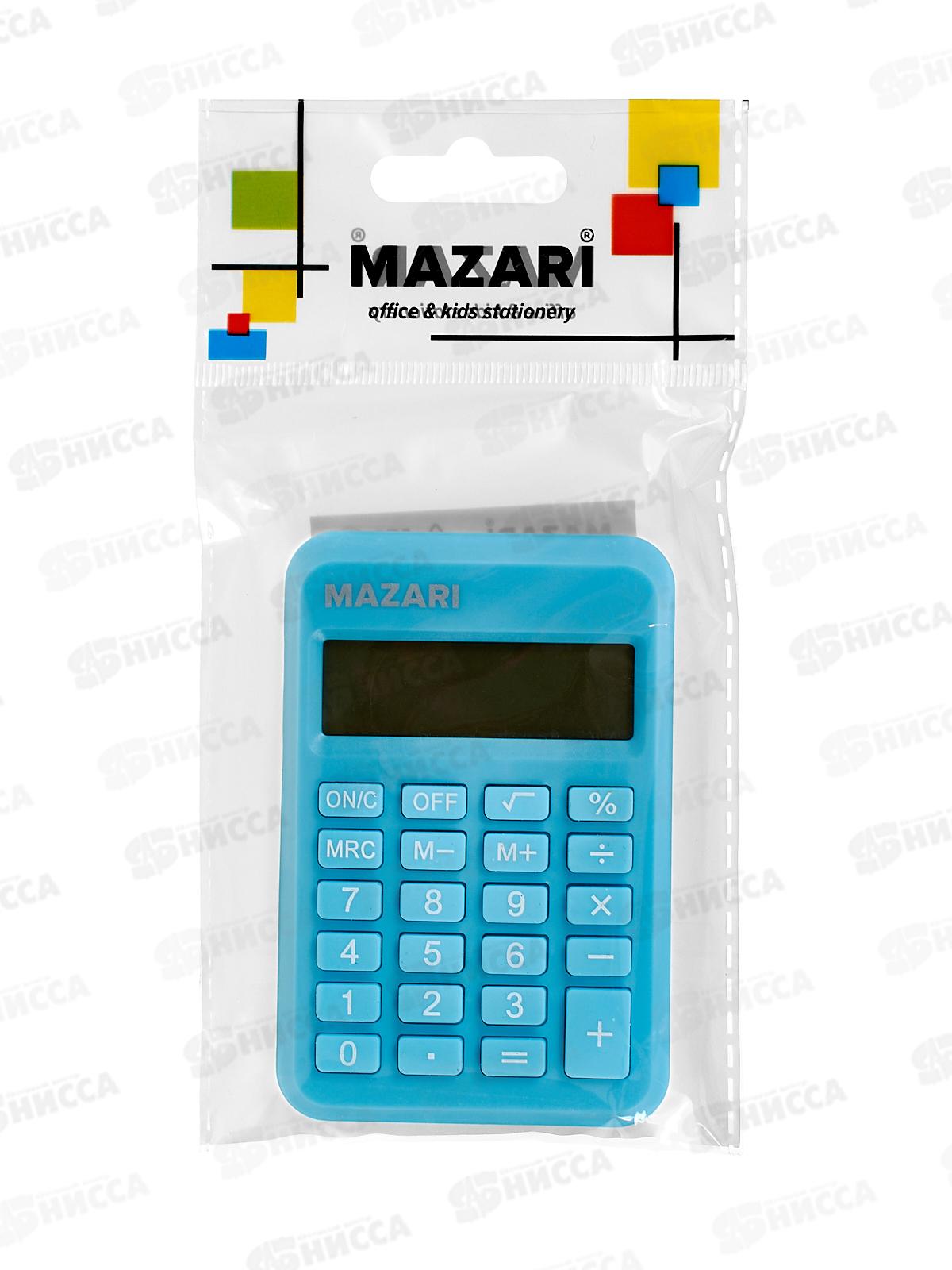 Калькулятор MAZARI  8разр. карман. 4цв.  М-4955 *20