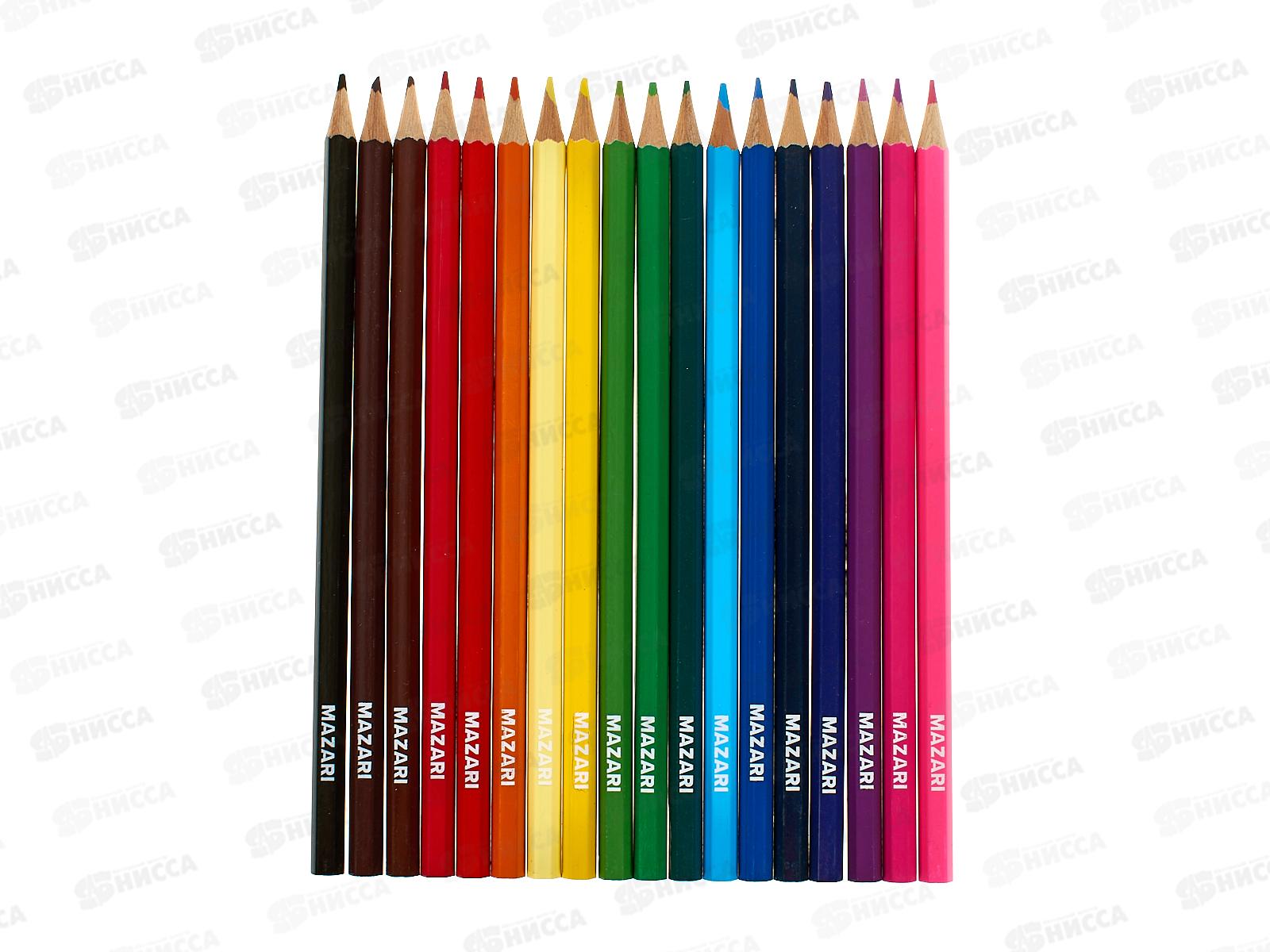 Карандаши 18цв MAZARI Котики  дер., гриф.2.65мм, к/у, M-7087-18 *8/160