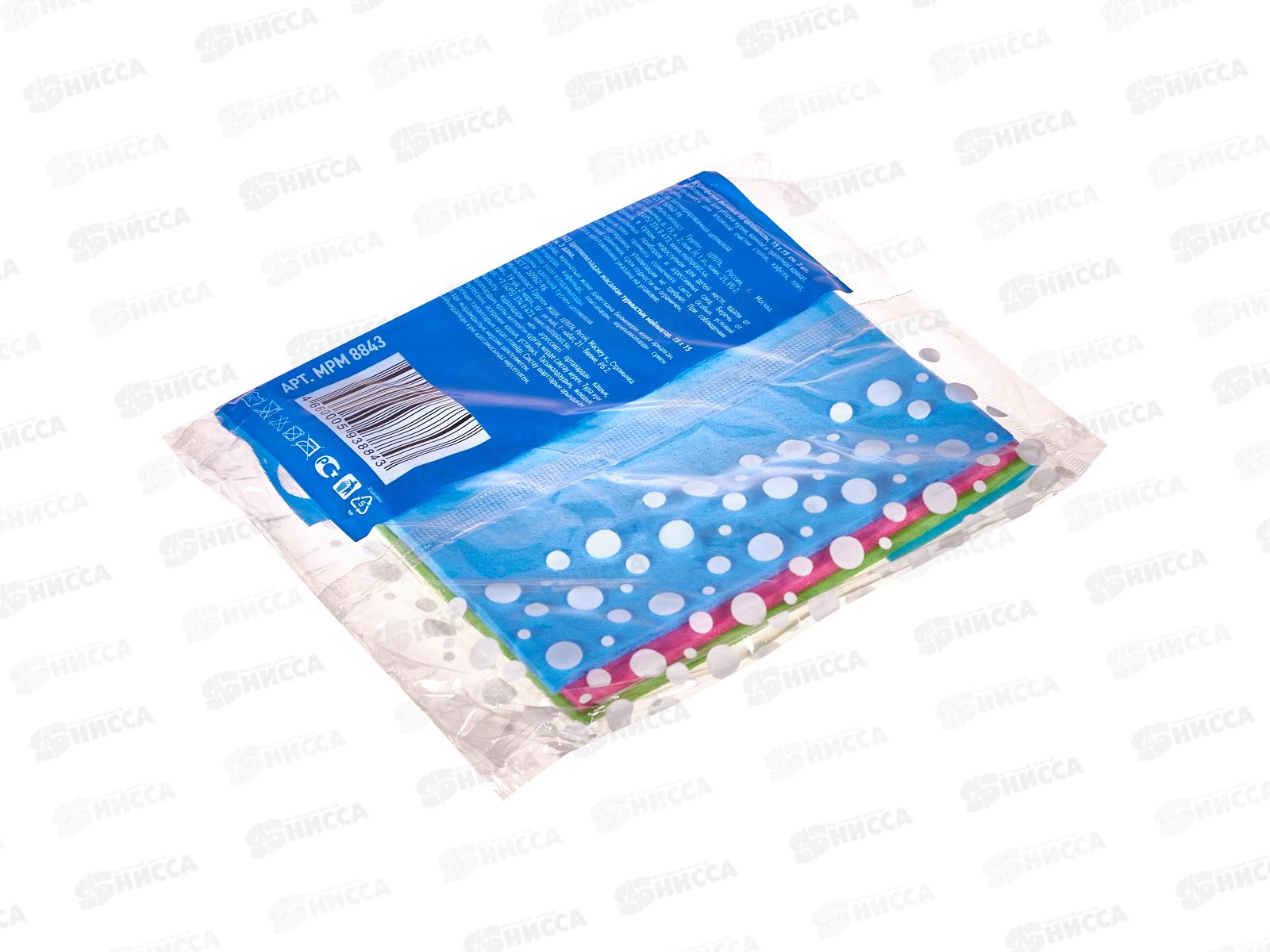 Салфетка бытовая &quotМамонтенок&quot целлюлоза 15*15см 3шт *50 МП