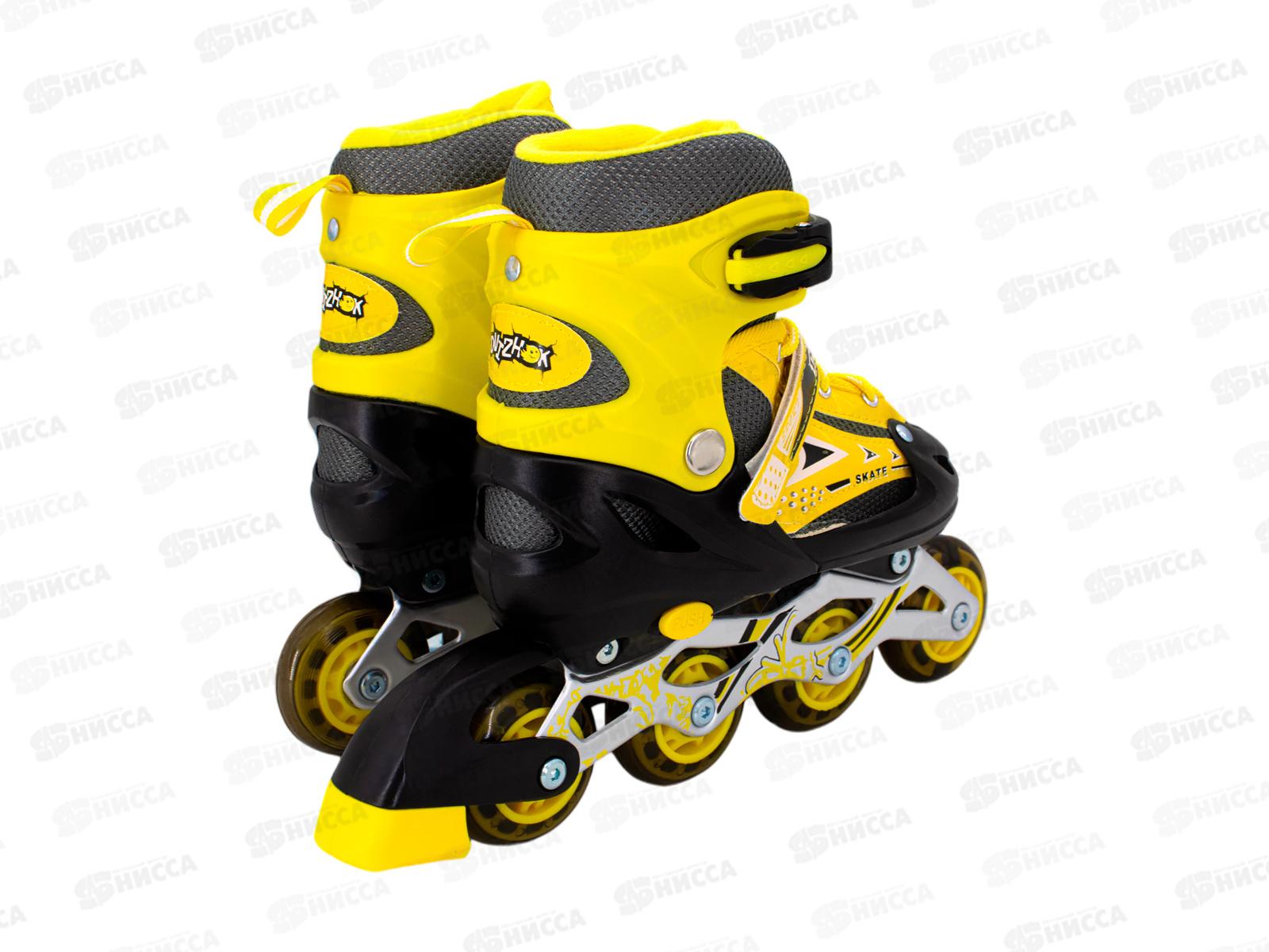 Ролики Dvizhok р.М 34-37 раздв., свет 1 кол, черно-желтый, 141V-670-2