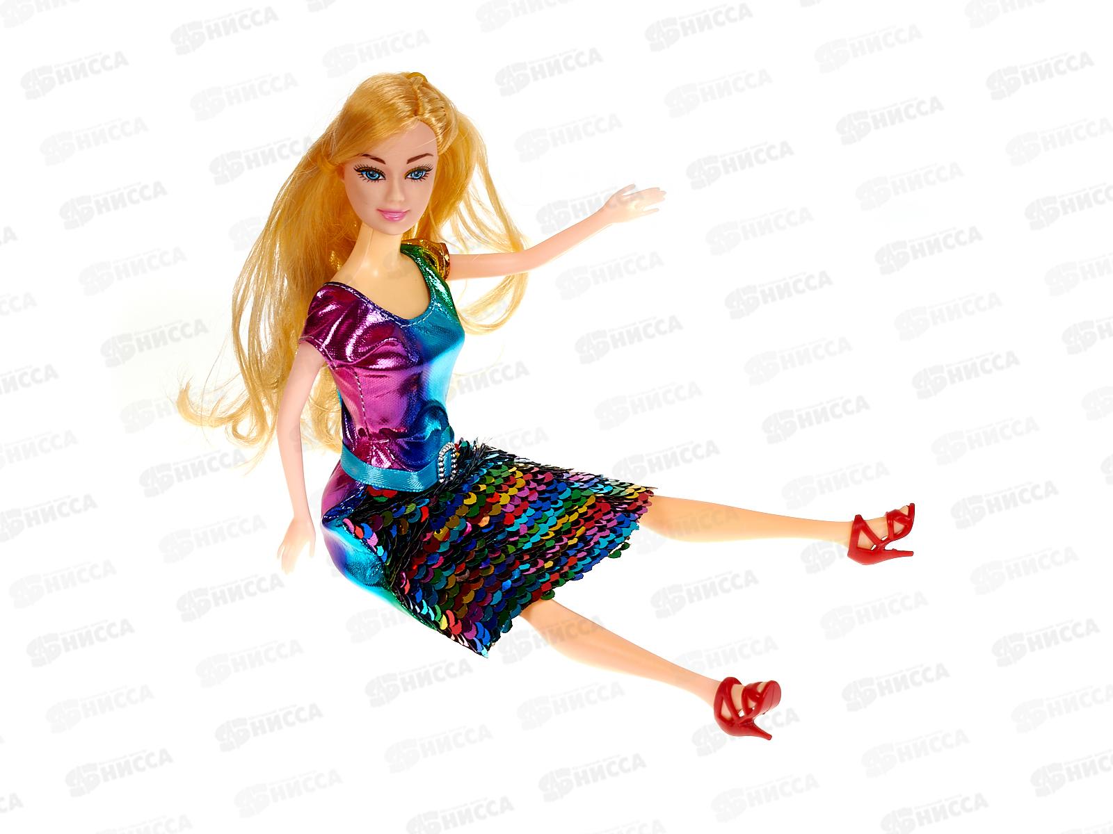 Кукла-модель 29см в платье с пайетками, 1000012