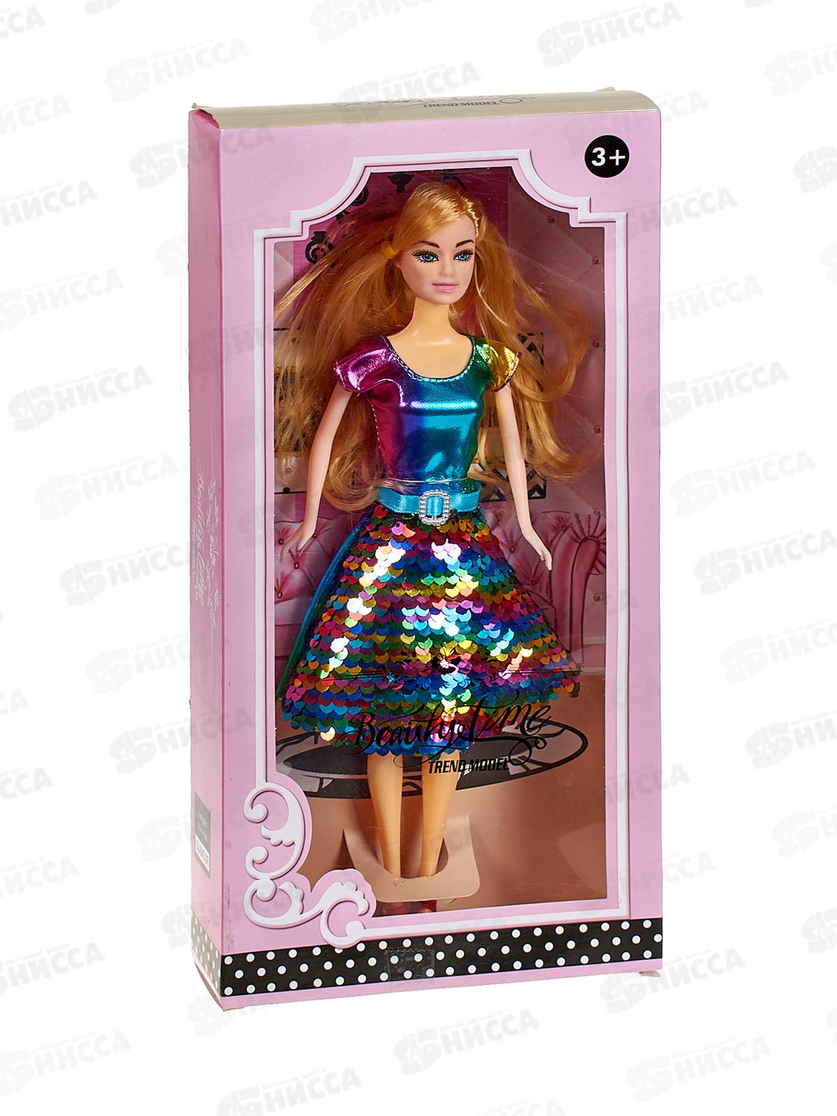 Кукла-модель 29см в платье с пайетками, 1000012
