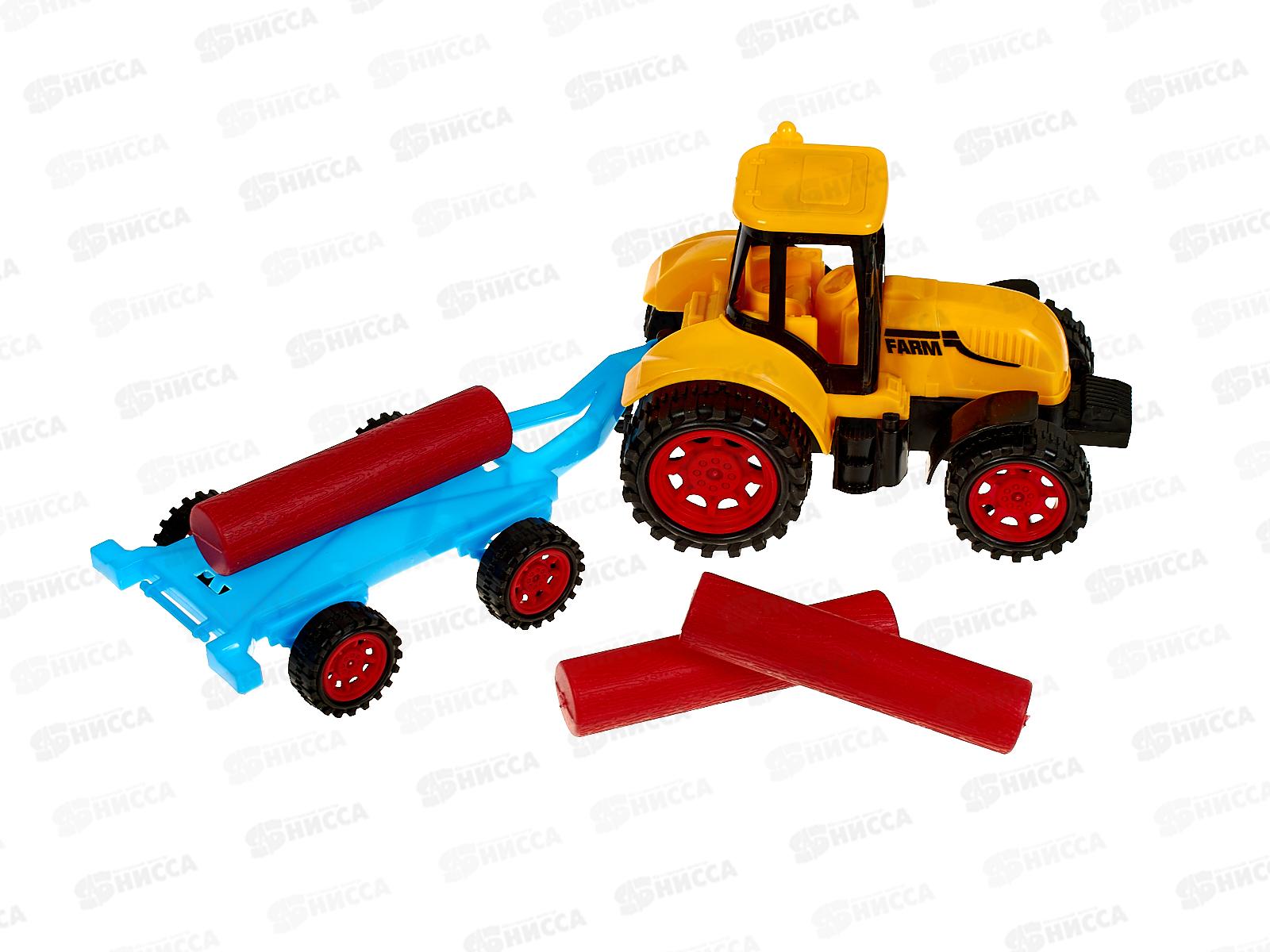 Трактор с прицепом и бревнами инерц. в ассорт., 1000624