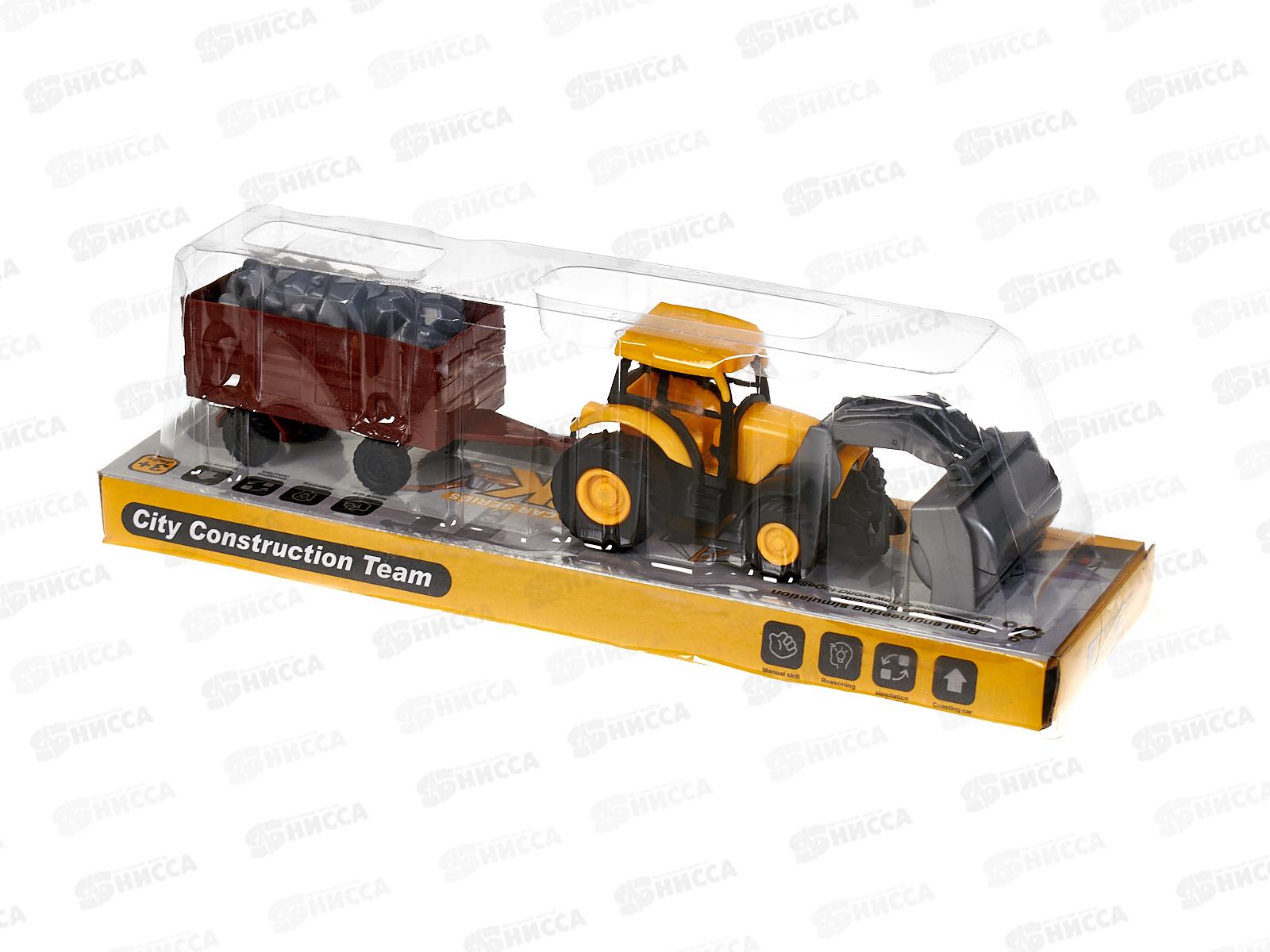 Трактор с прицепом инерц., 2 вида, 1000627